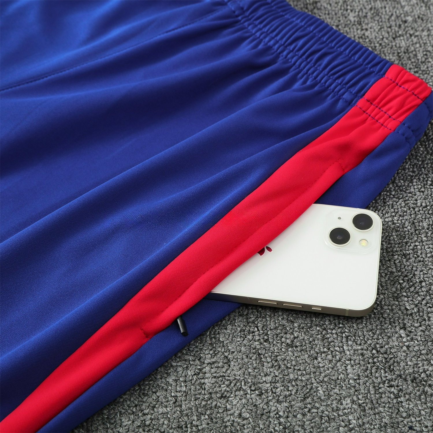 Spain 25-26 POLO Short-Sleeve Training Set - Royal Blue Top and Pants - UnitedFutballJersey