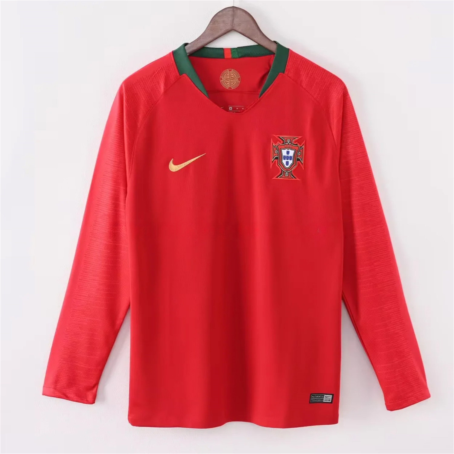 Retro Portugal 2018 Home Long Sleeves Jersey - UnitedFutballJersey