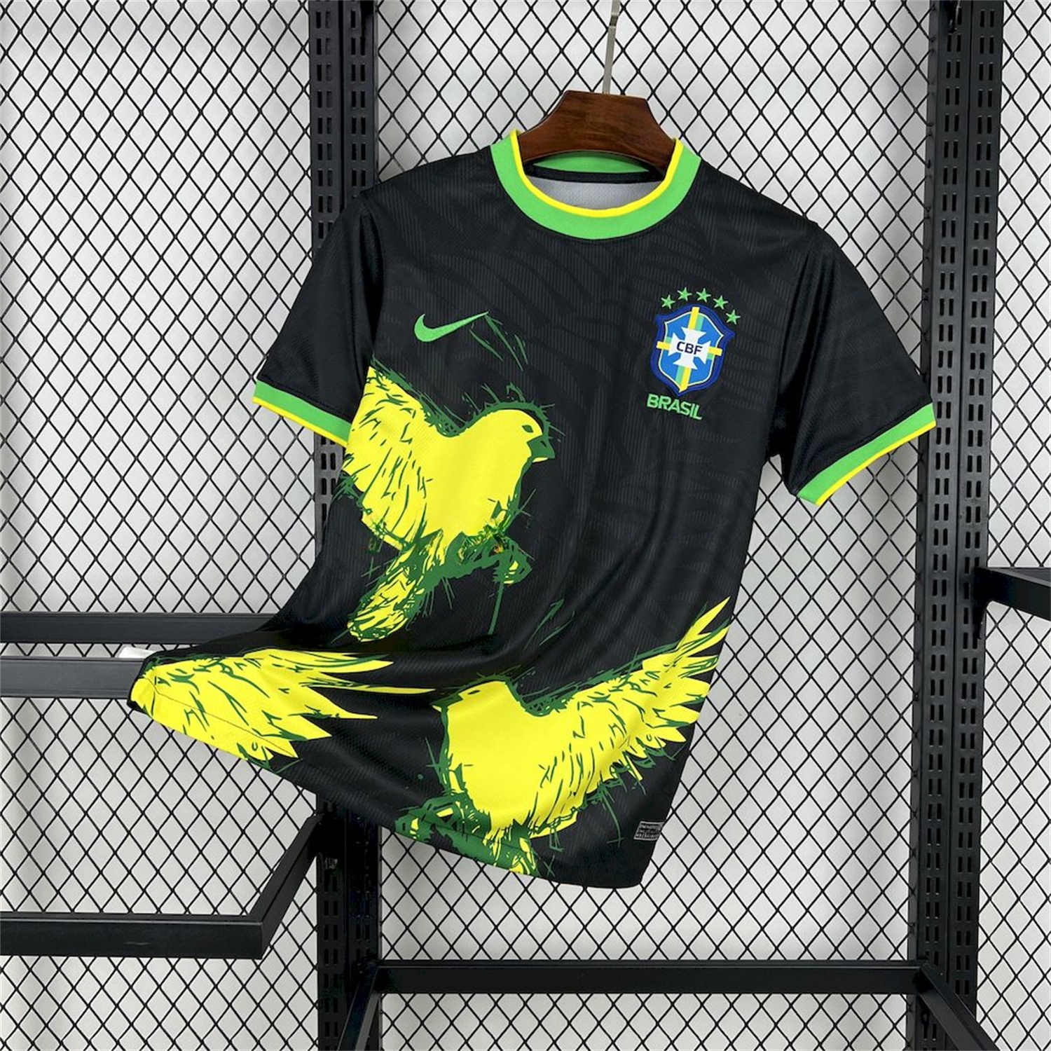 Brazil 25-26 Yellow Dove Black Jersey - Fans Version - UnitedFutballJersey