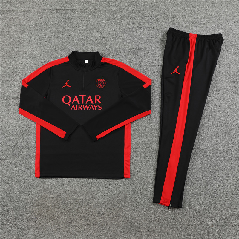 Paris Saint-Germain PSG 23-24 Long Sleeve Training Set -Black and Red - UnitedFutballJersey