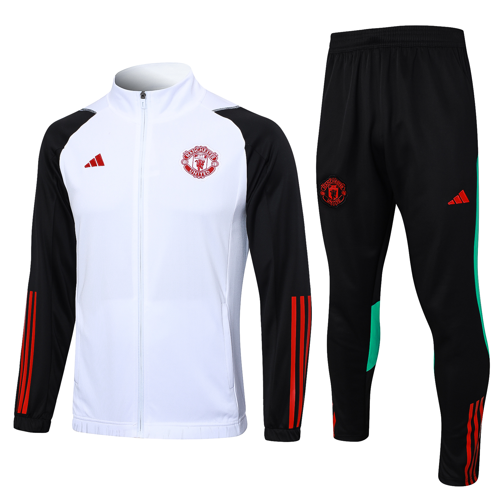 Manchester United 23-24 Jacket Training Tracksuit -White - UnitedFutballJersey