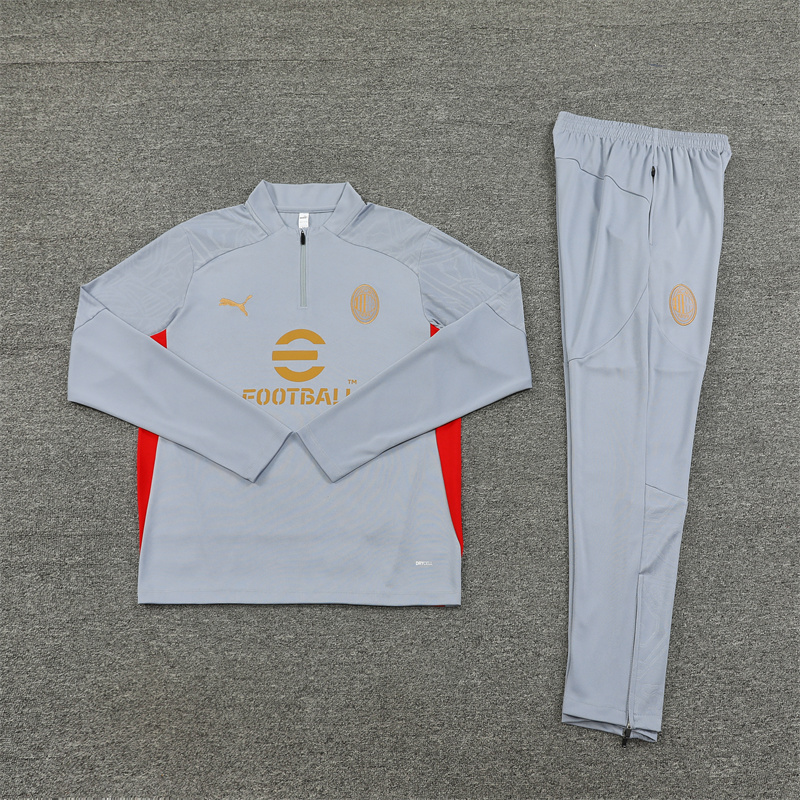 AC Milan 24-25 Long Sleeve Training Set - Grey - UnitedFutballJersey