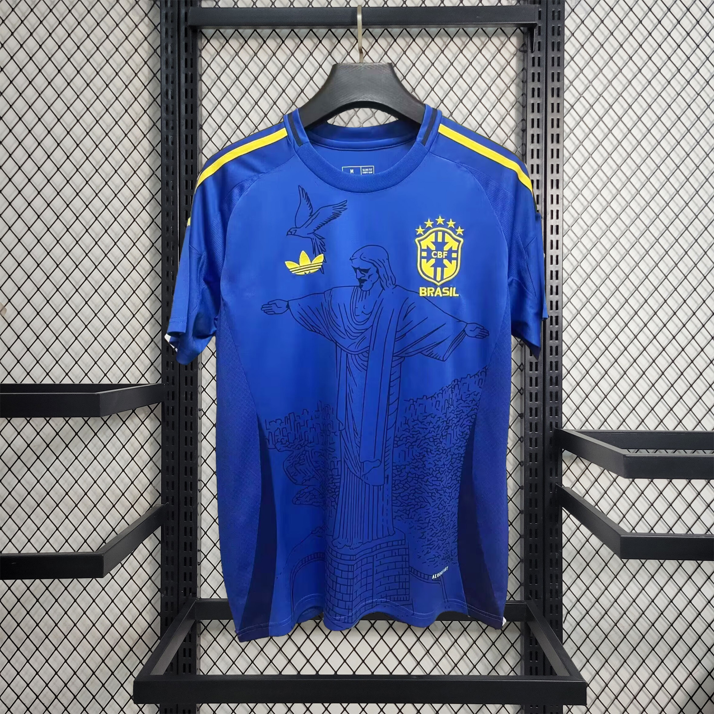 Brazil 2024 Blue Christ the Redeemer Statue Vintage Originals Tee - UnitedFutballJersey