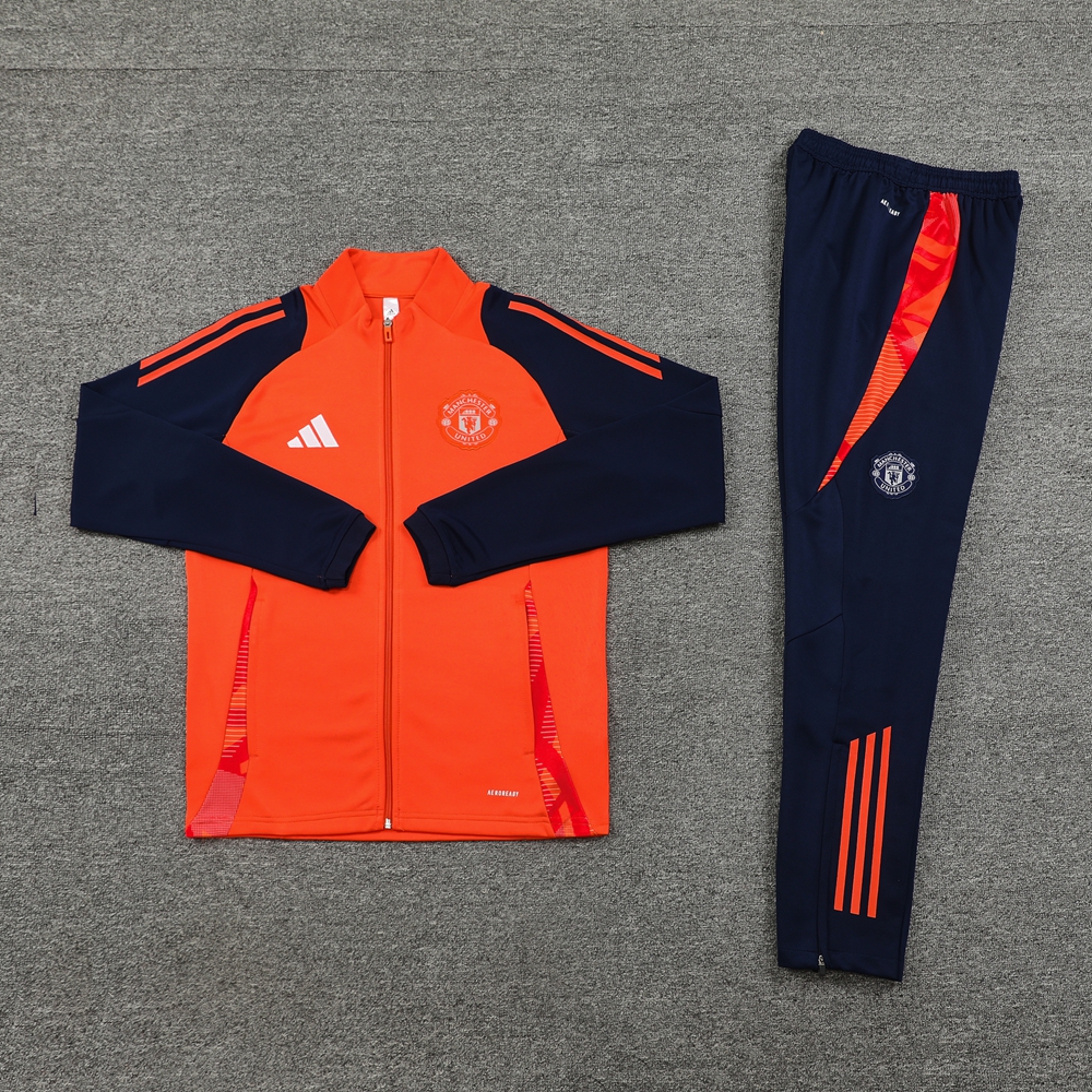 Manchester United 24-25 Jacket Training Tracksuit - Orange - UnitedFutballJersey