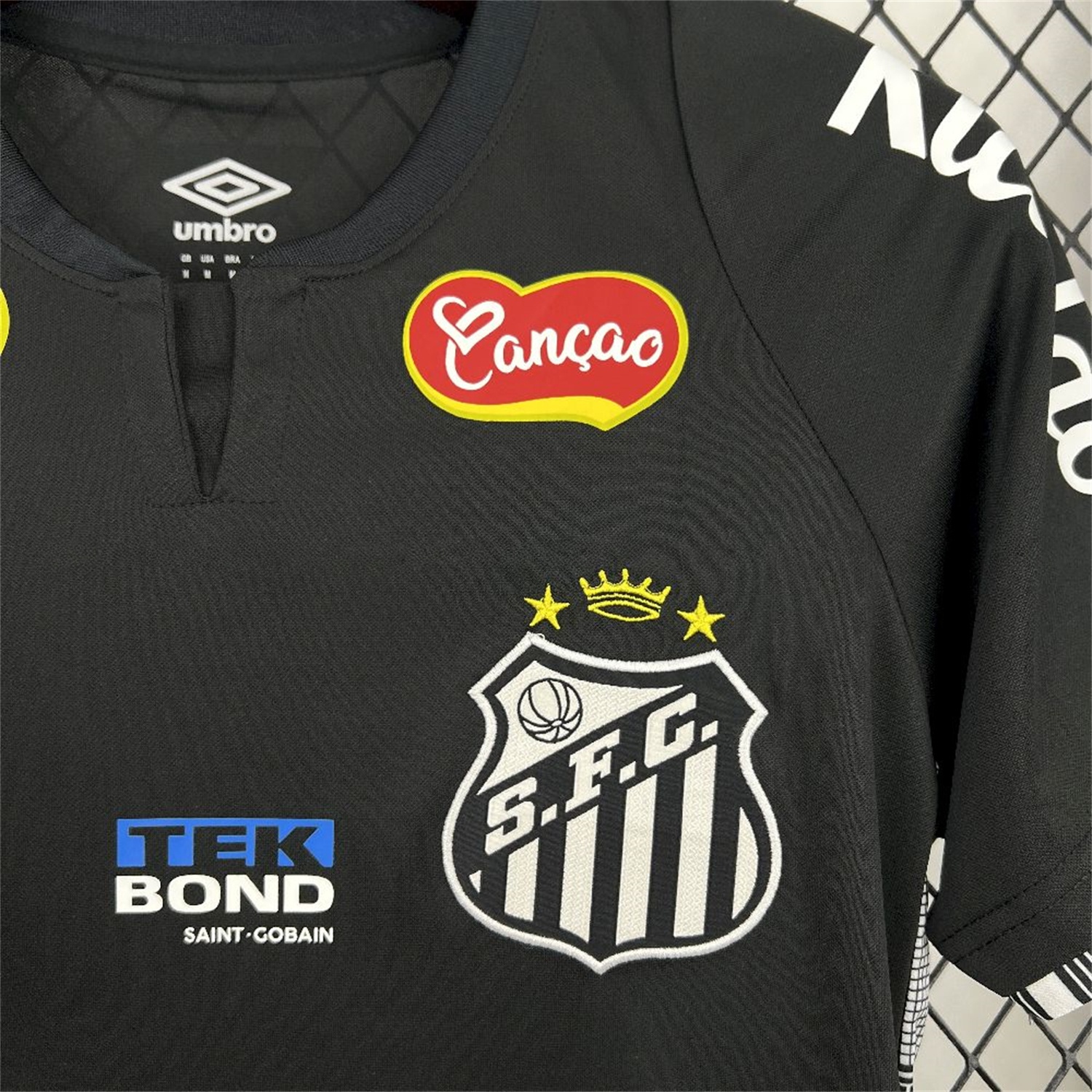 Santos 25-26 Black Goalkeeper Jersey with Sponsors - Fans Version - UnitedFutballJersey