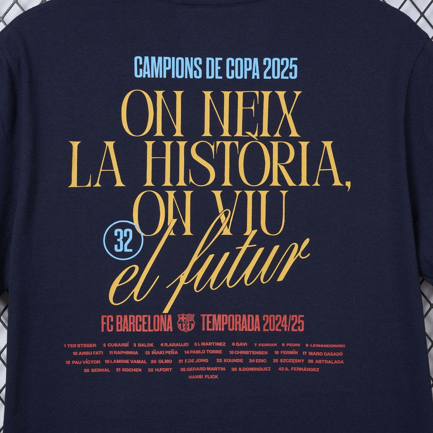 B.A.R.S.A 2025 Winners Copa Del Rey Deep Blue Commemorative T-shirt - UnitedFutballJersey