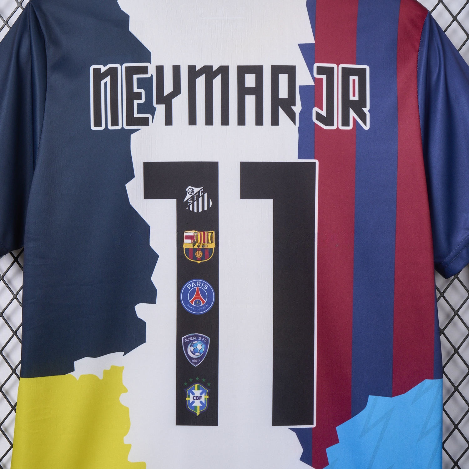 Neymar Career Commemorative Jersey - Fans Version - B.A.R.S.A Brazil Paris Saint-Germain PSG Santos Al Hilal SFC - UnitedFutballJersey