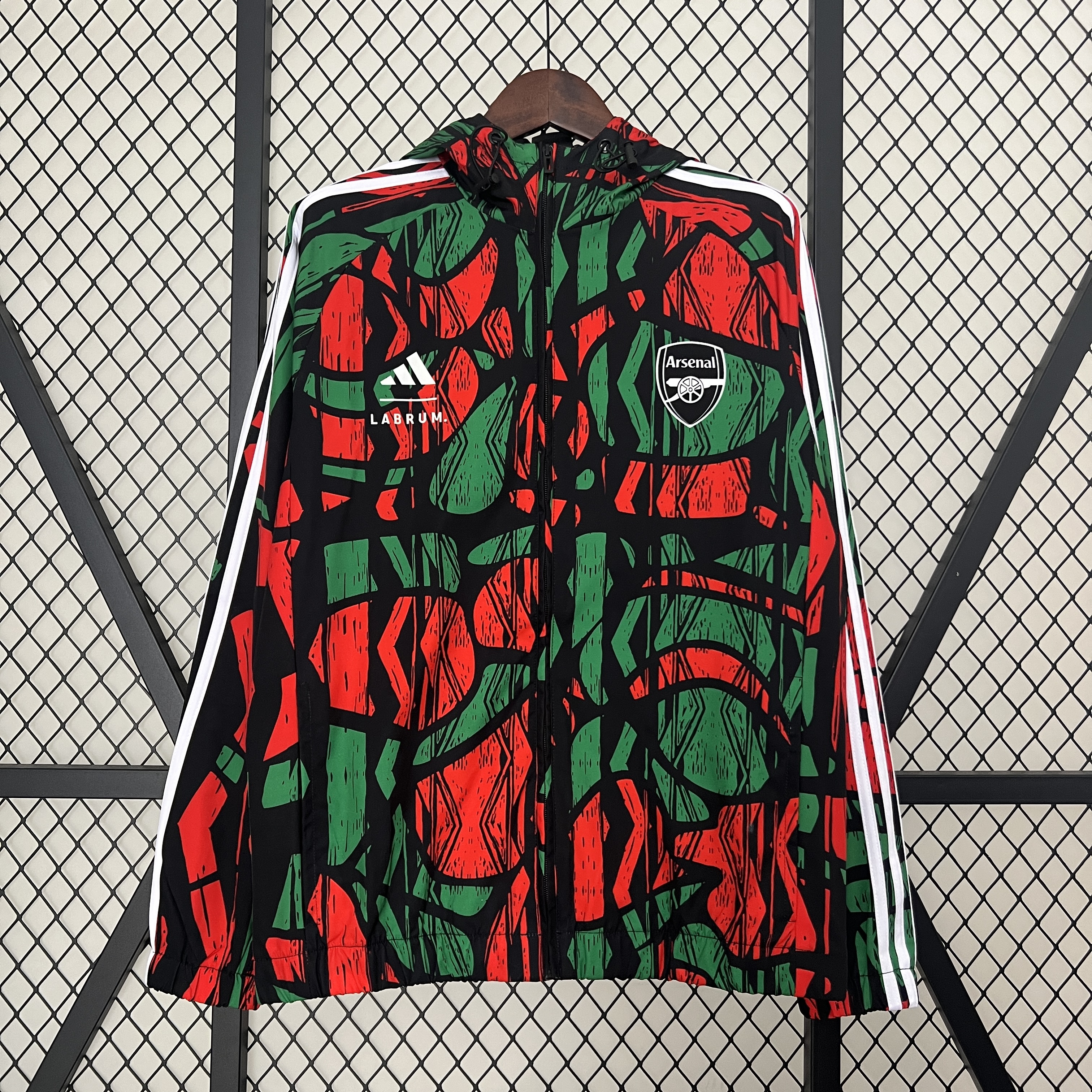 Arsenal 24-25 Double Sided Reversible Windbreaker - Black & Red - UnitedFutballJersey
