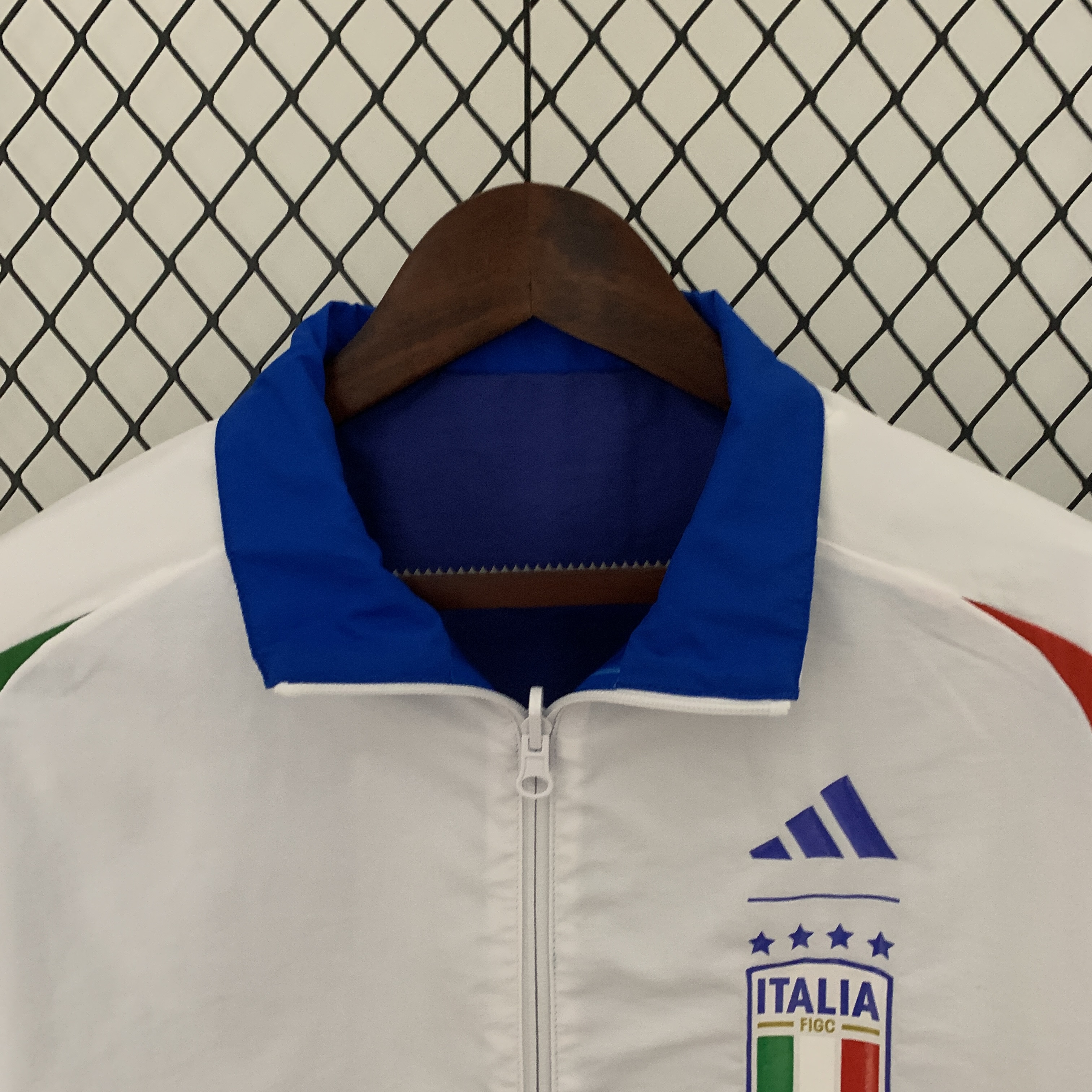 Italy 23-24 Double Sided Windbreaker - Blue & White - UnitedFutballJersey
