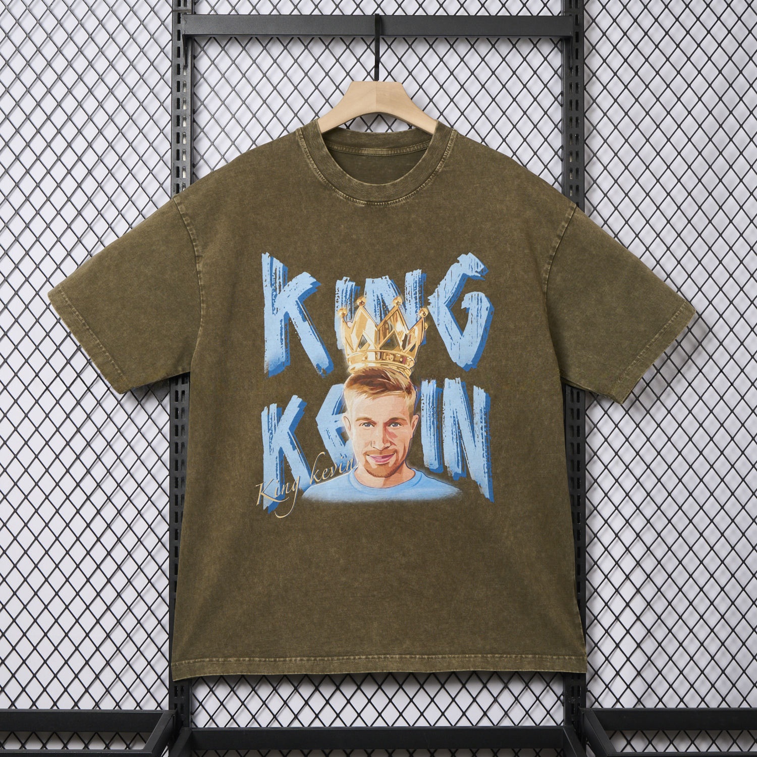 Manchester City Kevin De Bruyne King Oversized Washed T-Shirt - UnitedFutballJersey