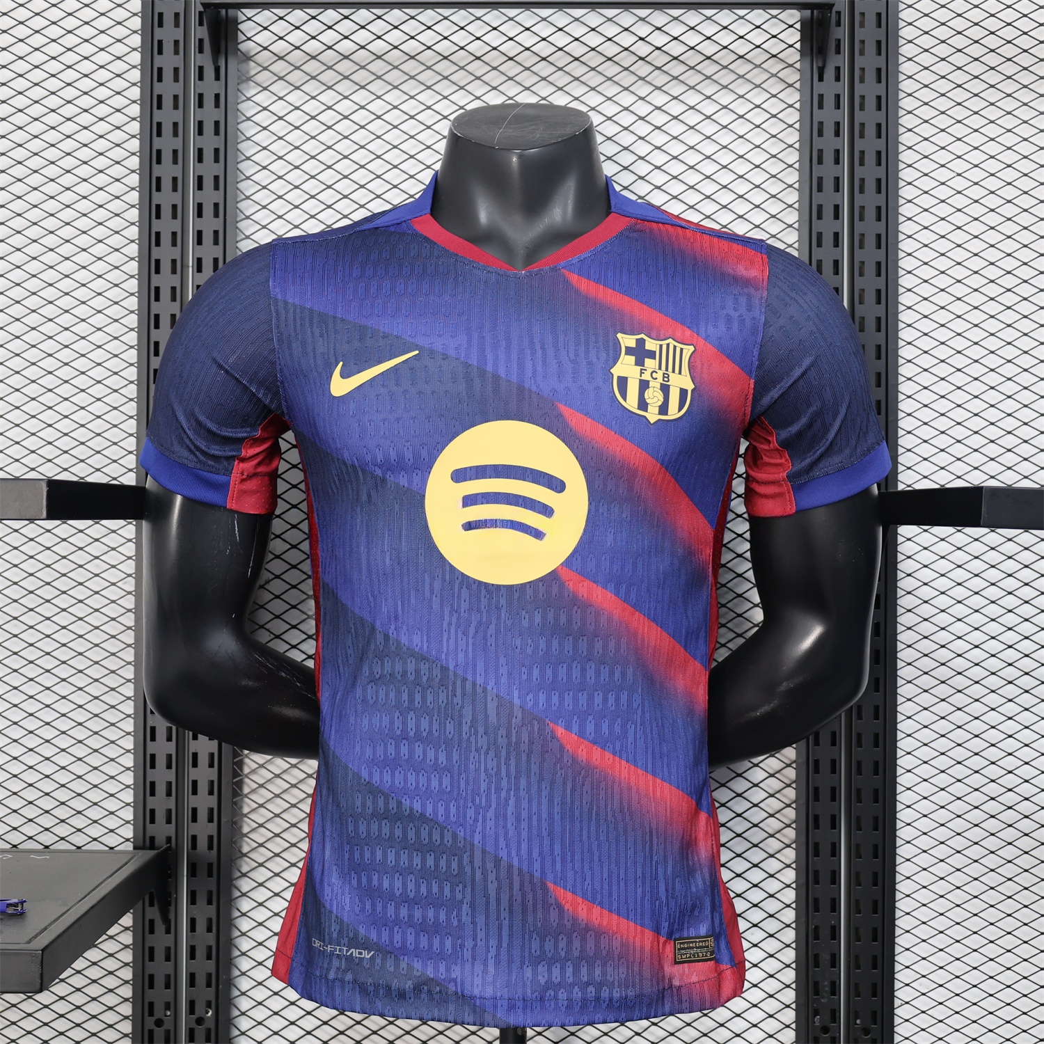 B.A.R.S.A 25-26 Red Diagonal Special Blue Jersey - Player Version - UnitedFutballJersey