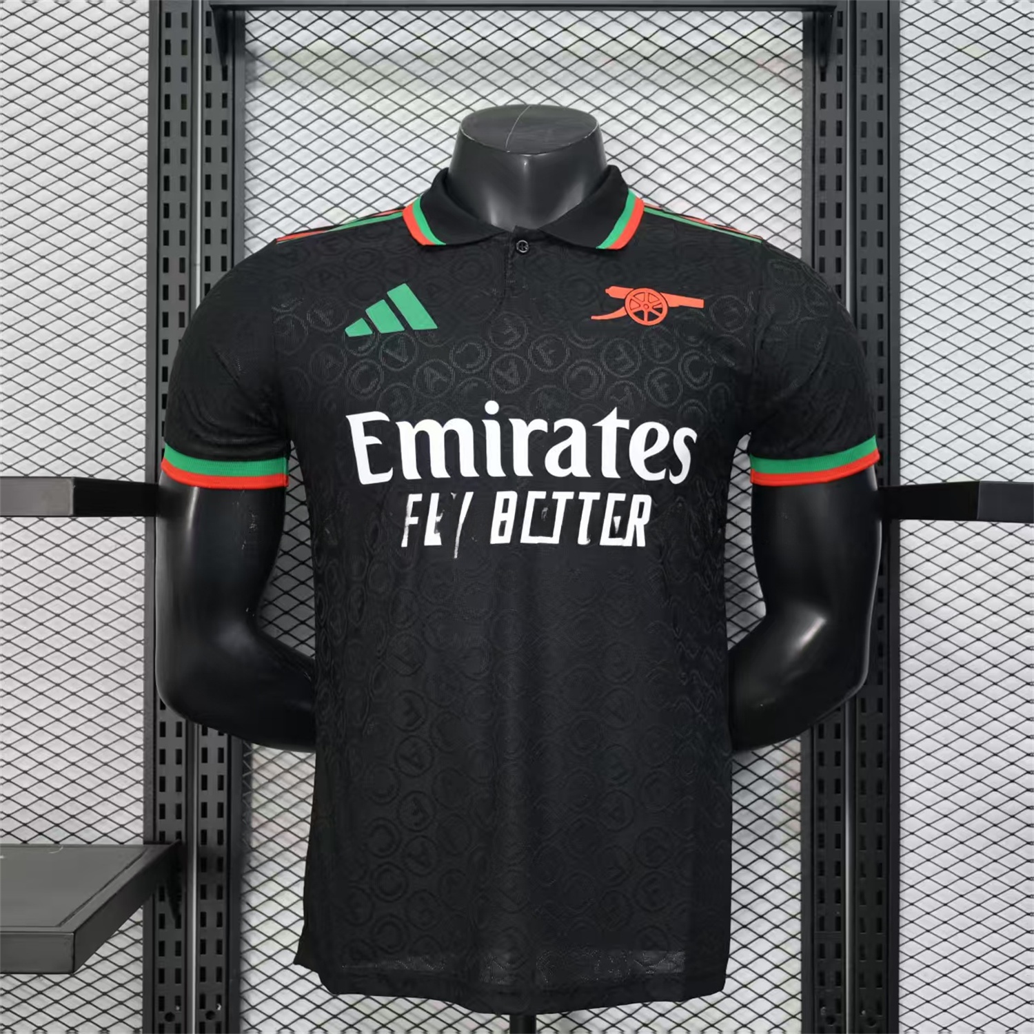 Arsenal 25-26 Black POLO Letter Pattern Special Jersey - Player Version - UnitedFutballJersey