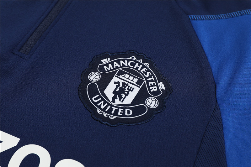 Manchester United 23-24 Kids Long Sleeve Training Set Blue - UnitedFutballJersey