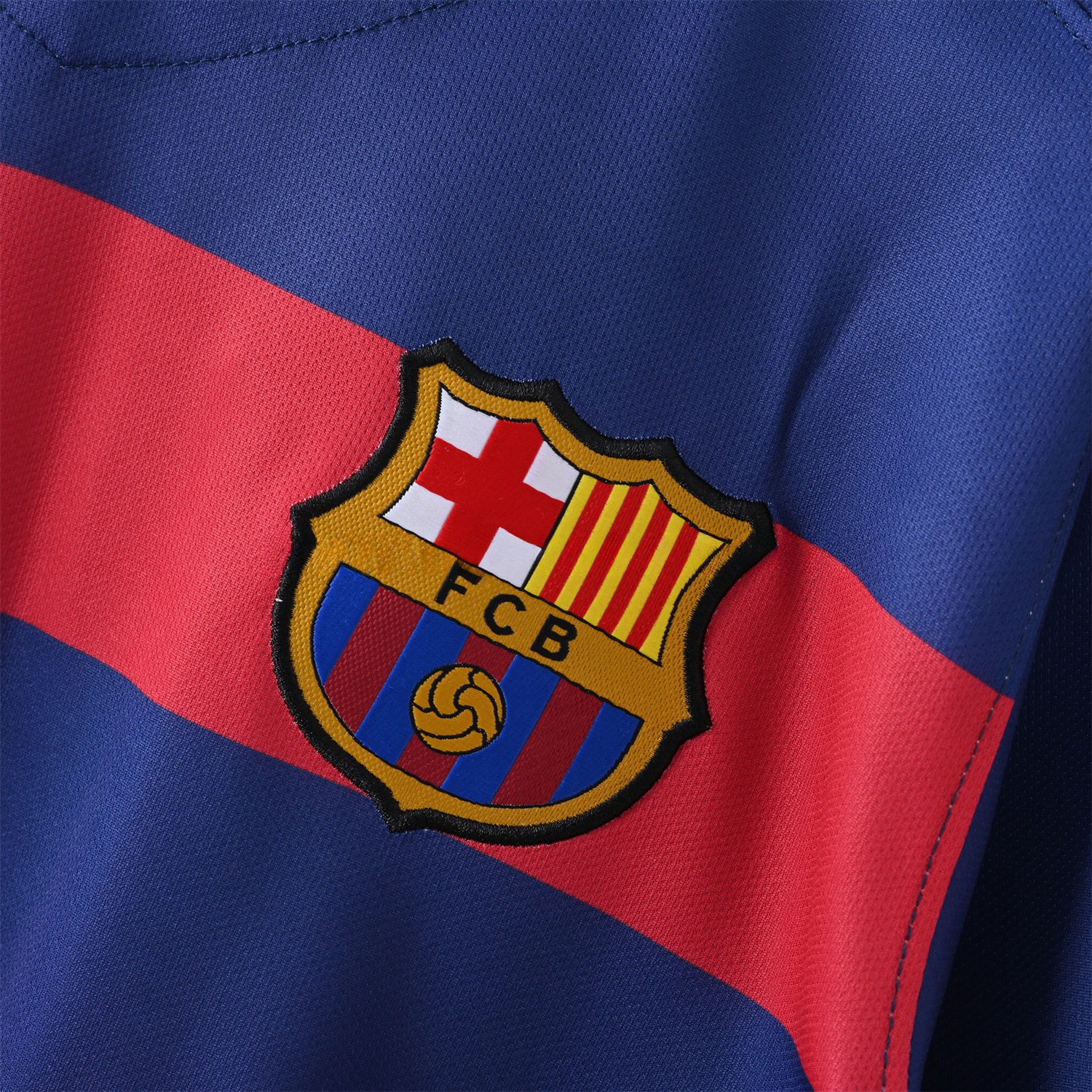 Retro Barcelona 15-16 Home Long Sleeves Jersey - UnitedFutballJersey