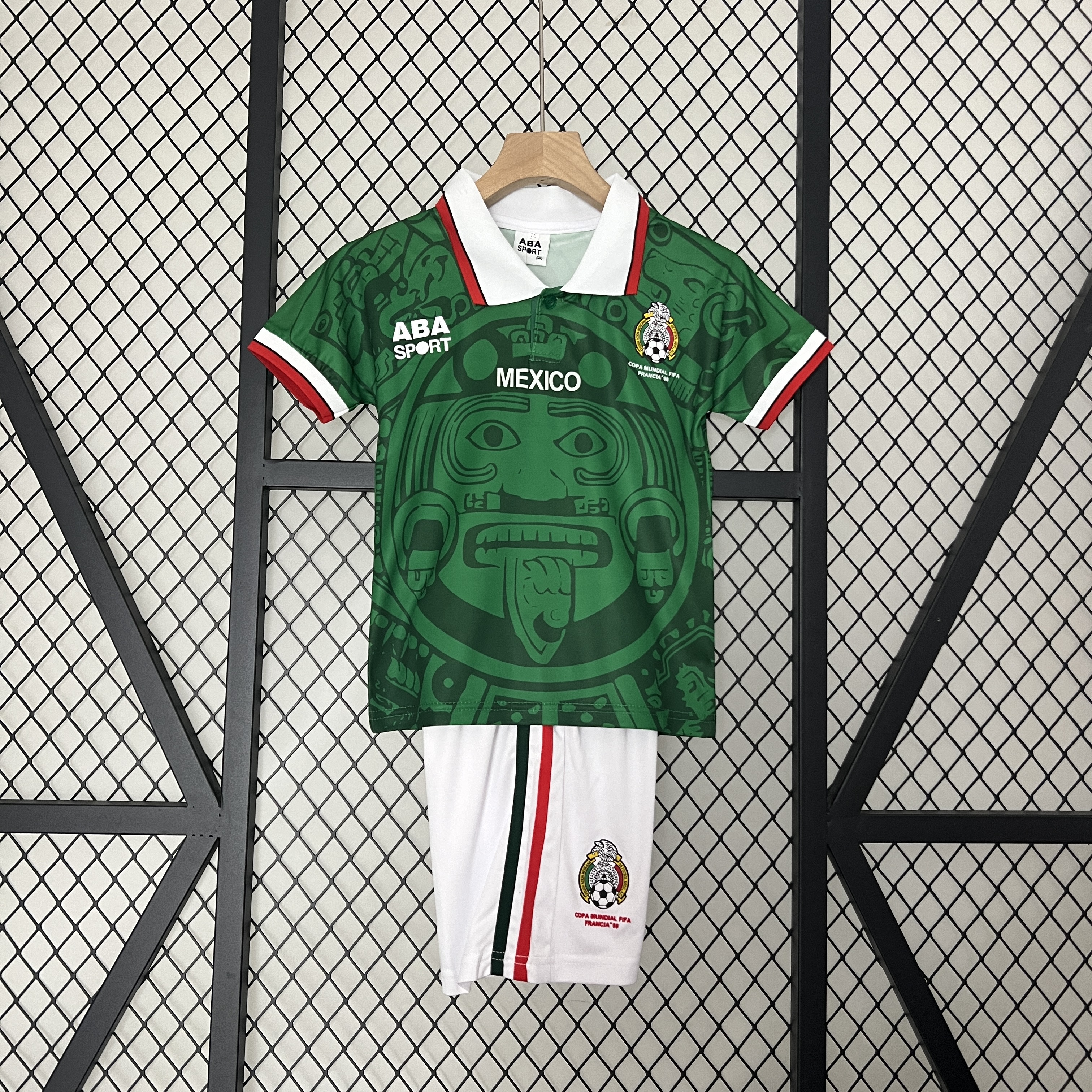 Retro Mexico 1998 Home Stadium Kids Kit - UnitedFutballJersey