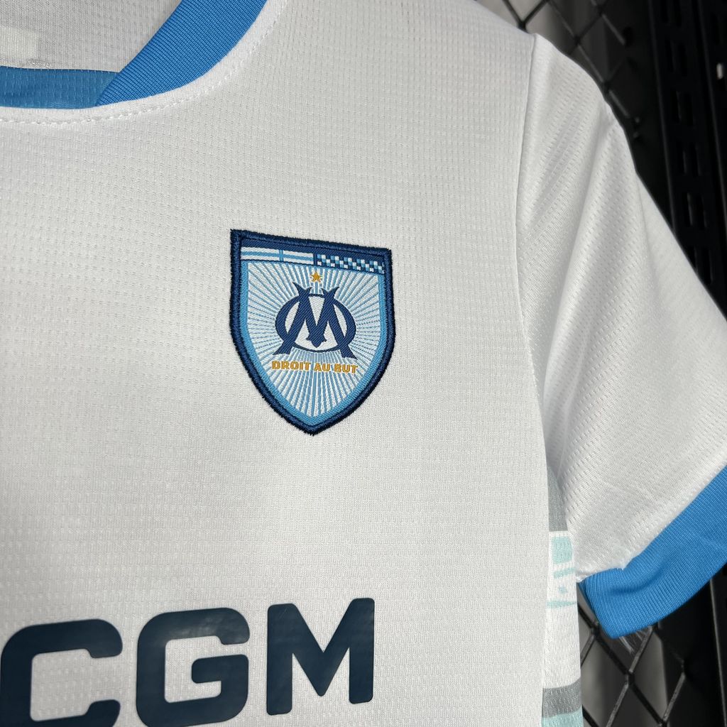 Marseille 24-25 Home Stadium Kids Kit - UnitedFutballJersey