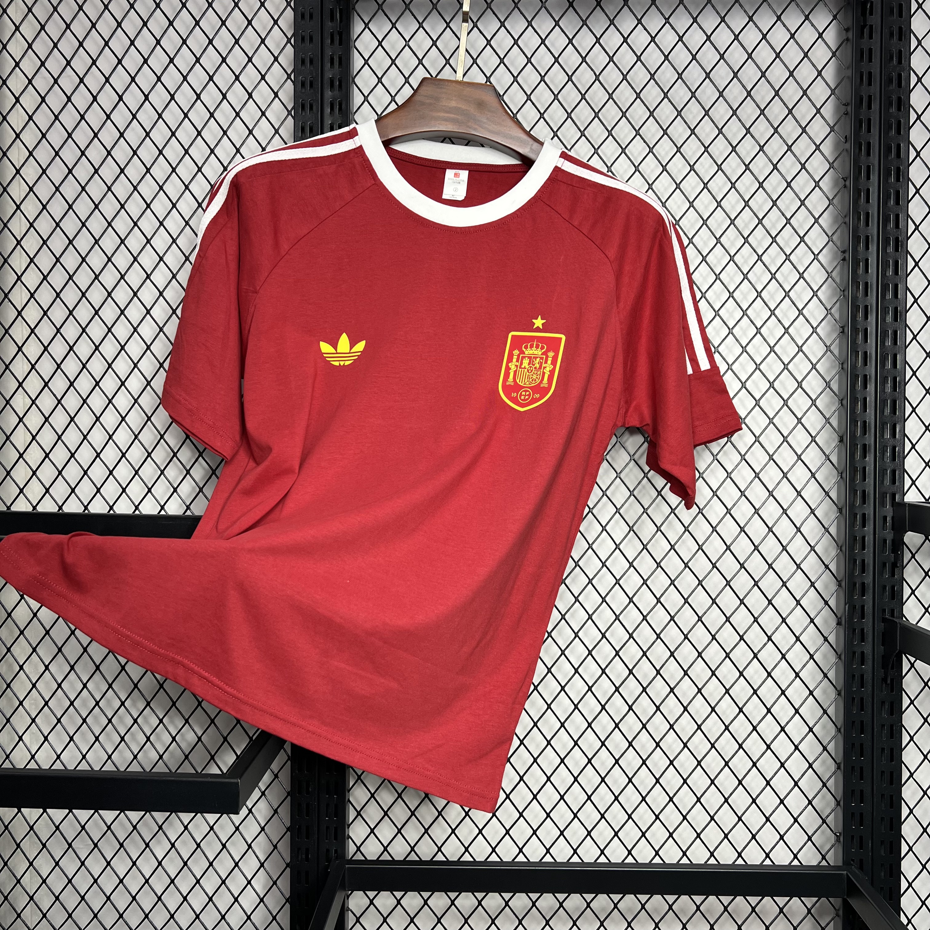 Spain 2024 Euro Red Retro Style Jersey - Fans Version - UnitedFutballJersey