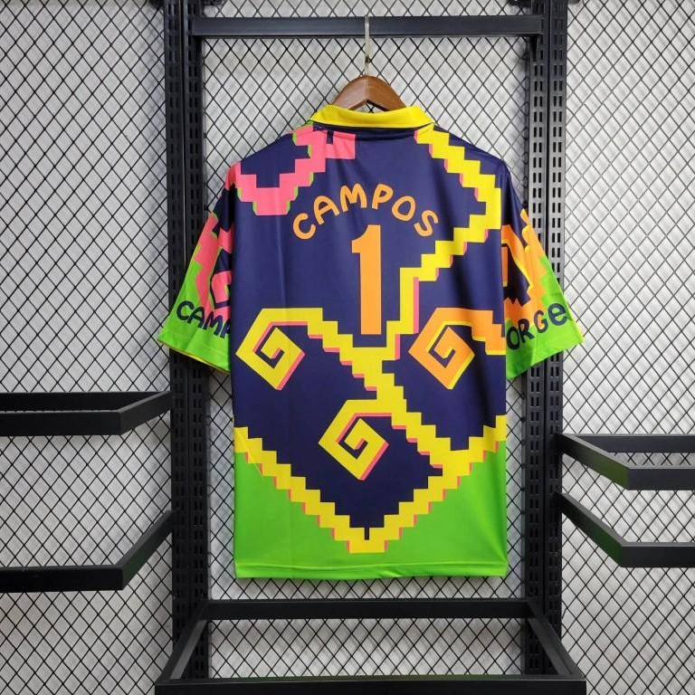Retro Mexico 1995 Goalkeeper Green Black Jersey - UnitedFutballJersey