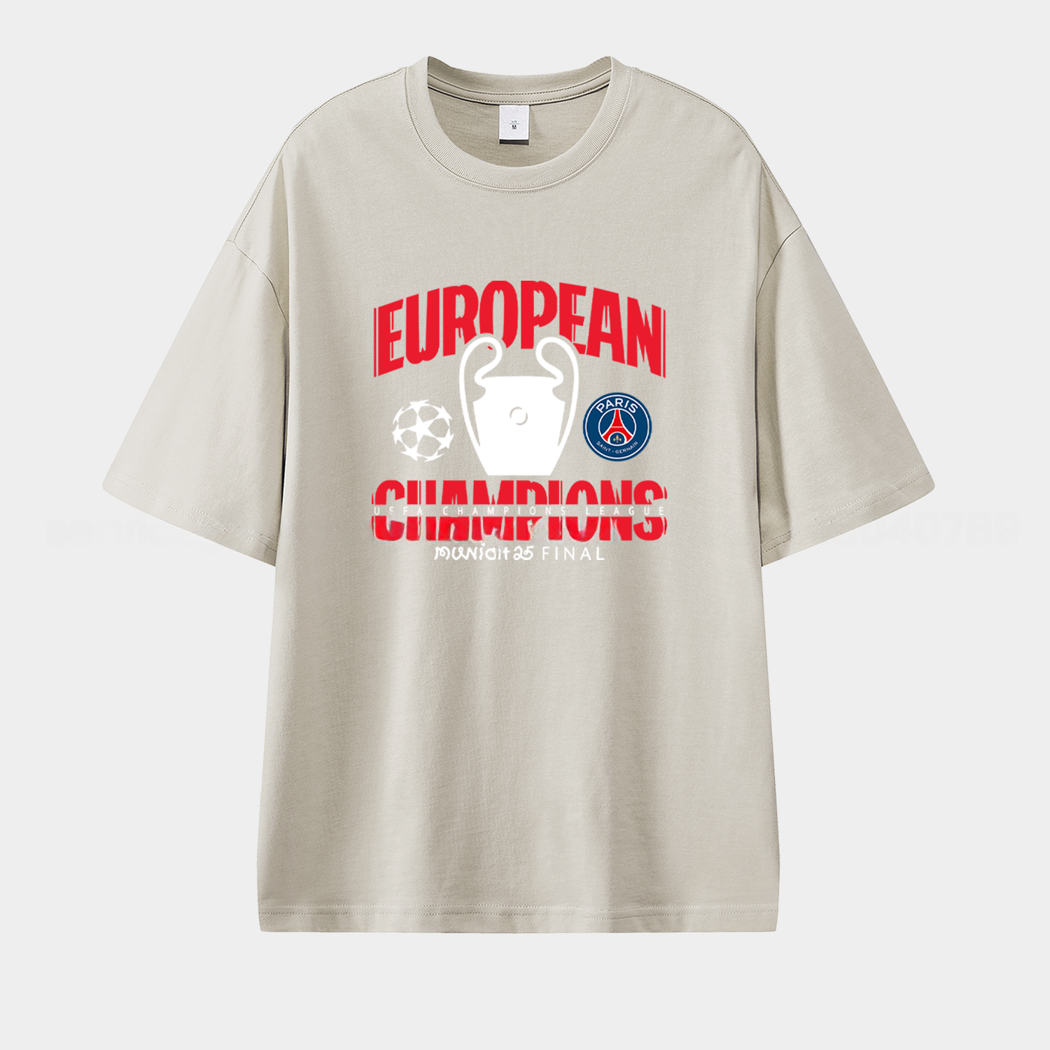 Paris Saint-Germain PSG 2025 European Champions Winner Unisex Pure Cotton T-shirt - UnitedFutballJersey