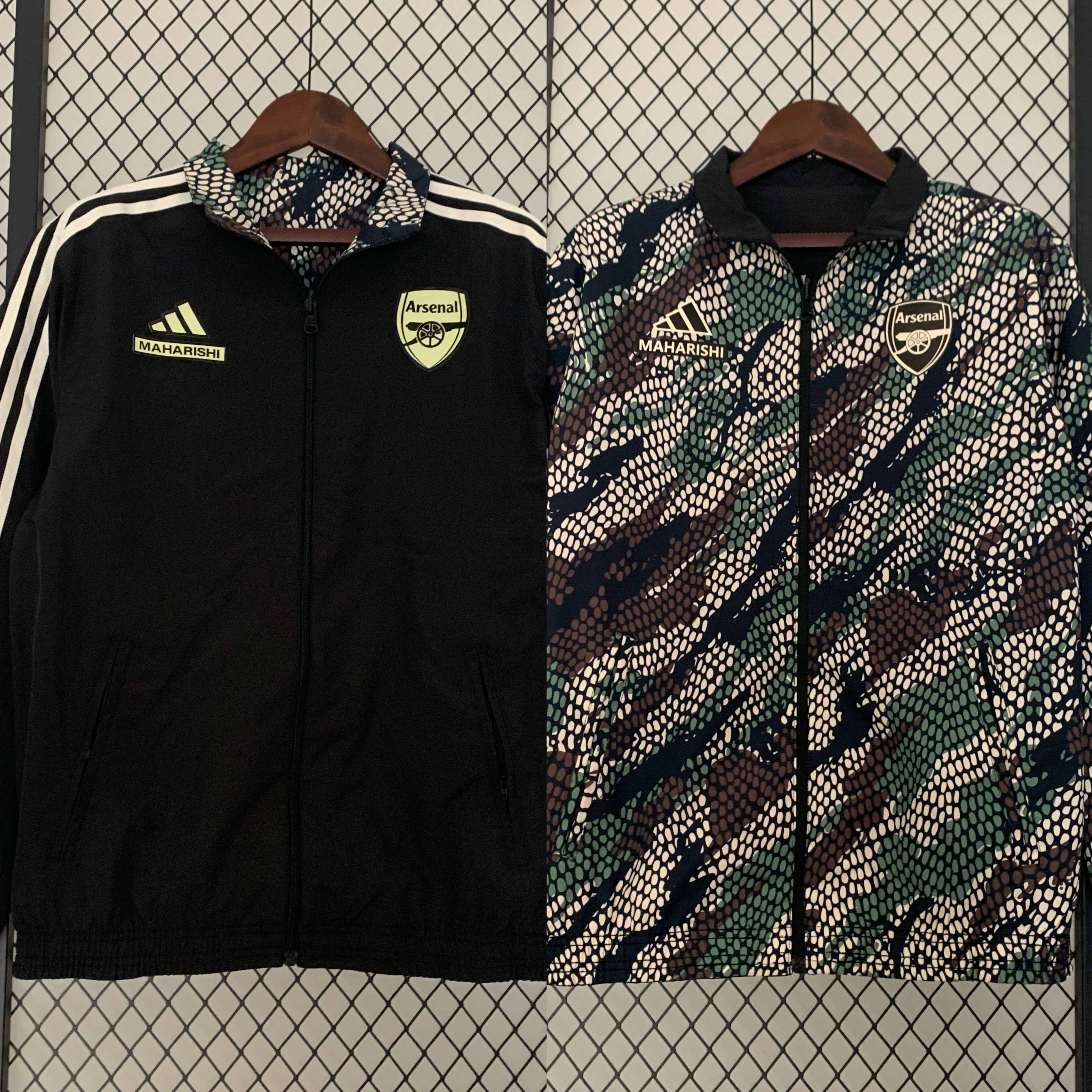 Arsenal x M.A.H.A R.I.S.H.I Limited Edition 23-24 Player Reversible Windbreaker - UnitedFutballJersey