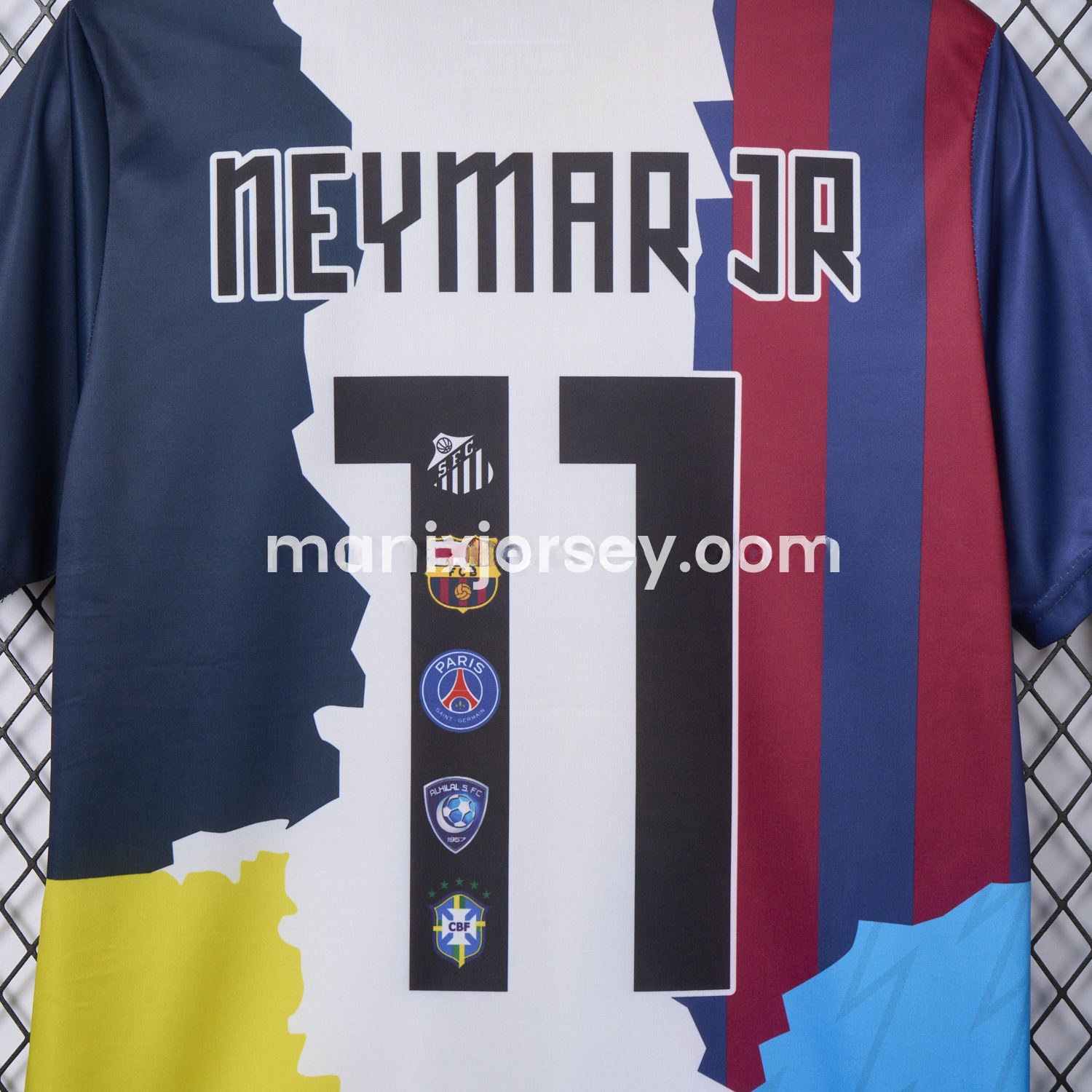 Neymar Career Commemorative Jersey - Fans Version - Barcelona Brazil Paris Saint-Germain PSG Santos Al Hilal SFC - UnitedFutballJersey