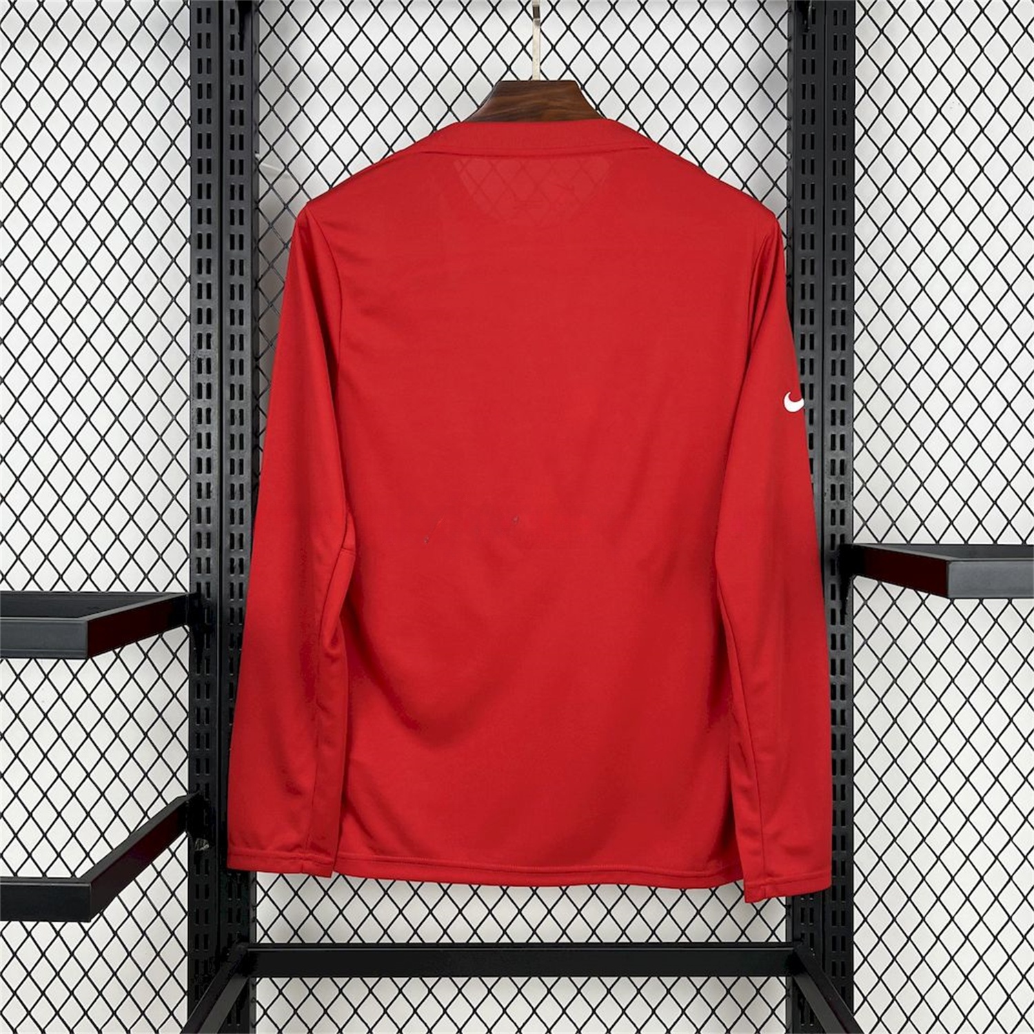 Atletico Madrid 25-26 Red White Stripes Pre-Match Training Long Sleeves Jersey - Fans Version - UnitedFutballJersey