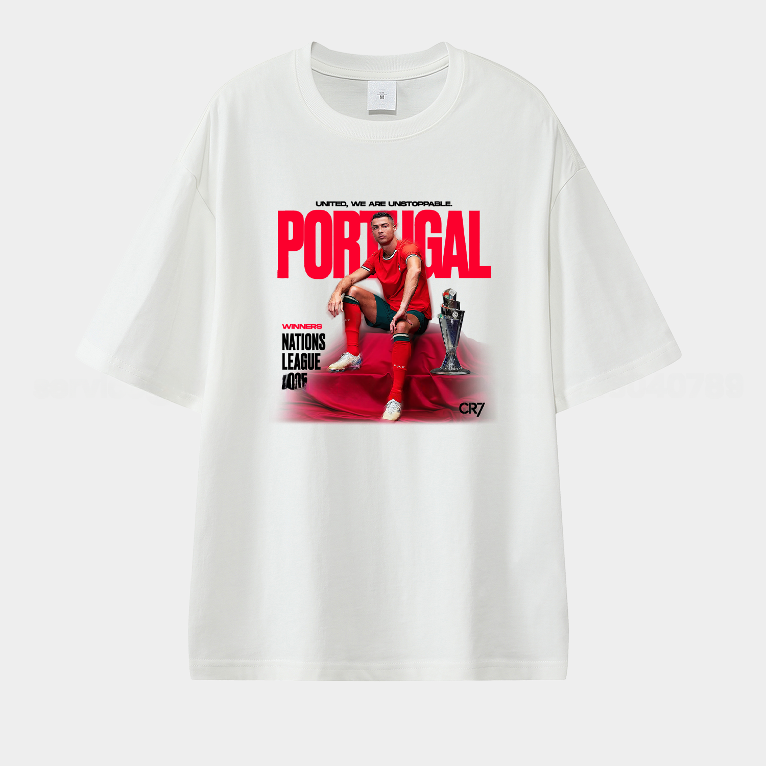Portugal C.Ronaldo 2025 UEFA Nations League Winners Unisex Pure Cotton T-shirt - UnitedFutballJersey