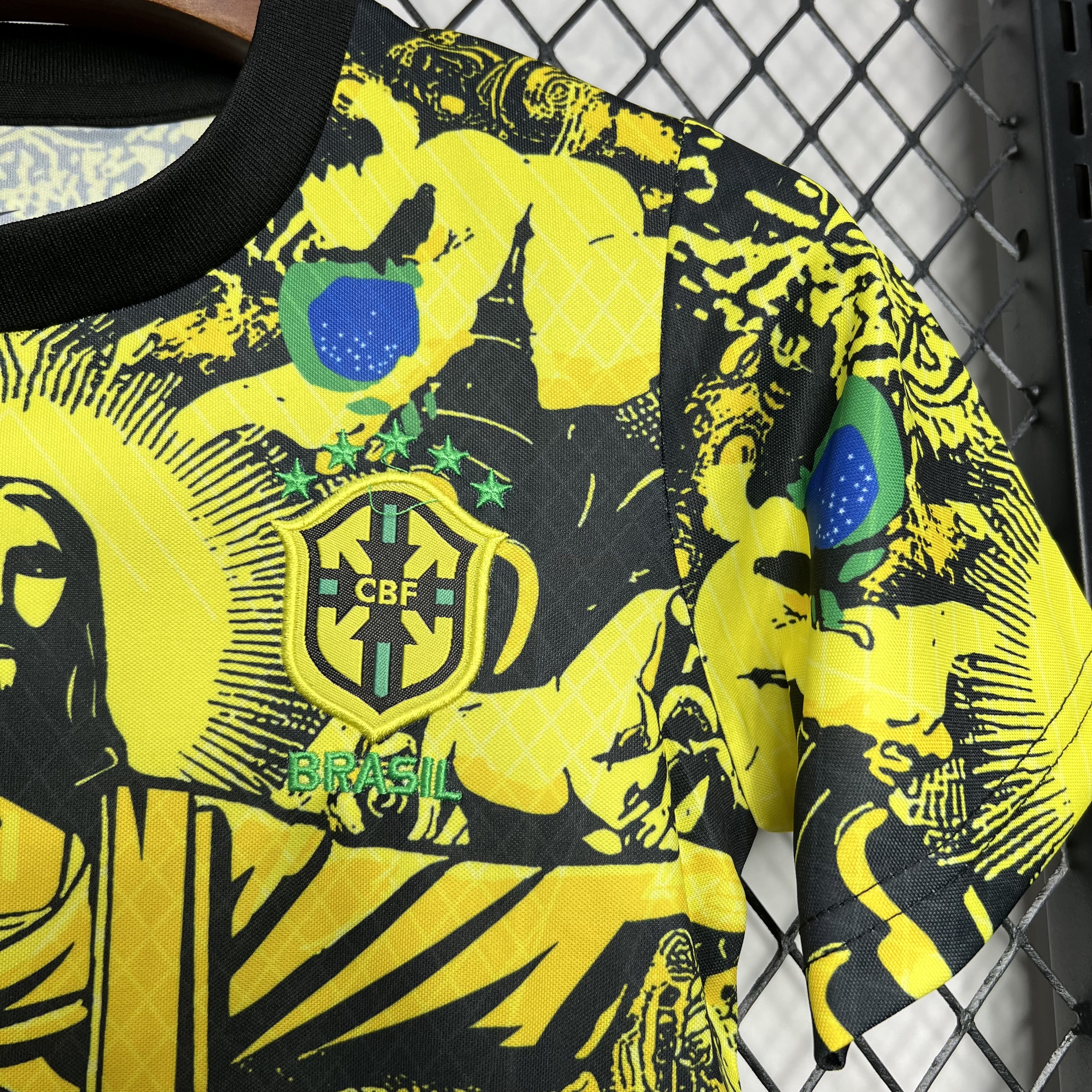 Brazil 2024 Christ the Redeemer Statue Kids Kit - Yellow - UnitedFutballJersey