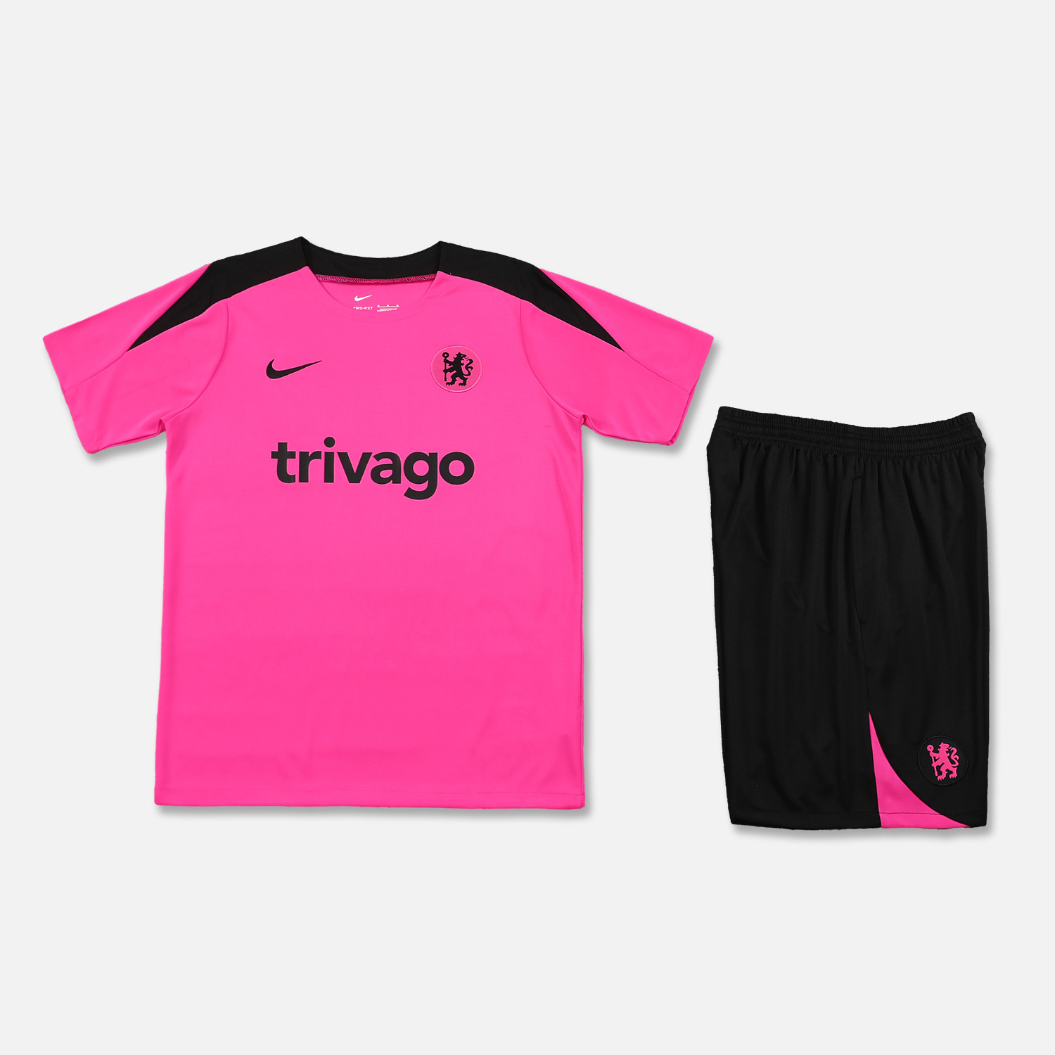 CHELSEA 24-25 Short-Sleeve Training Set - Pink Top & Black Shorts - UnitedFutballJersey