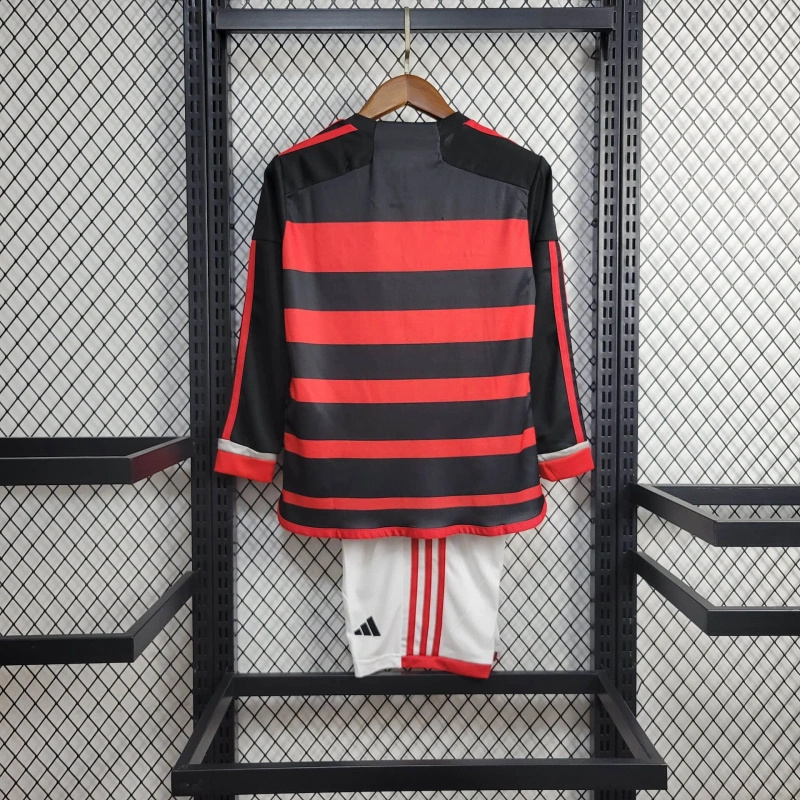 Flamengo 2024 Home Stadium Long Sleeve Kids Kit - UnitedFutballJersey