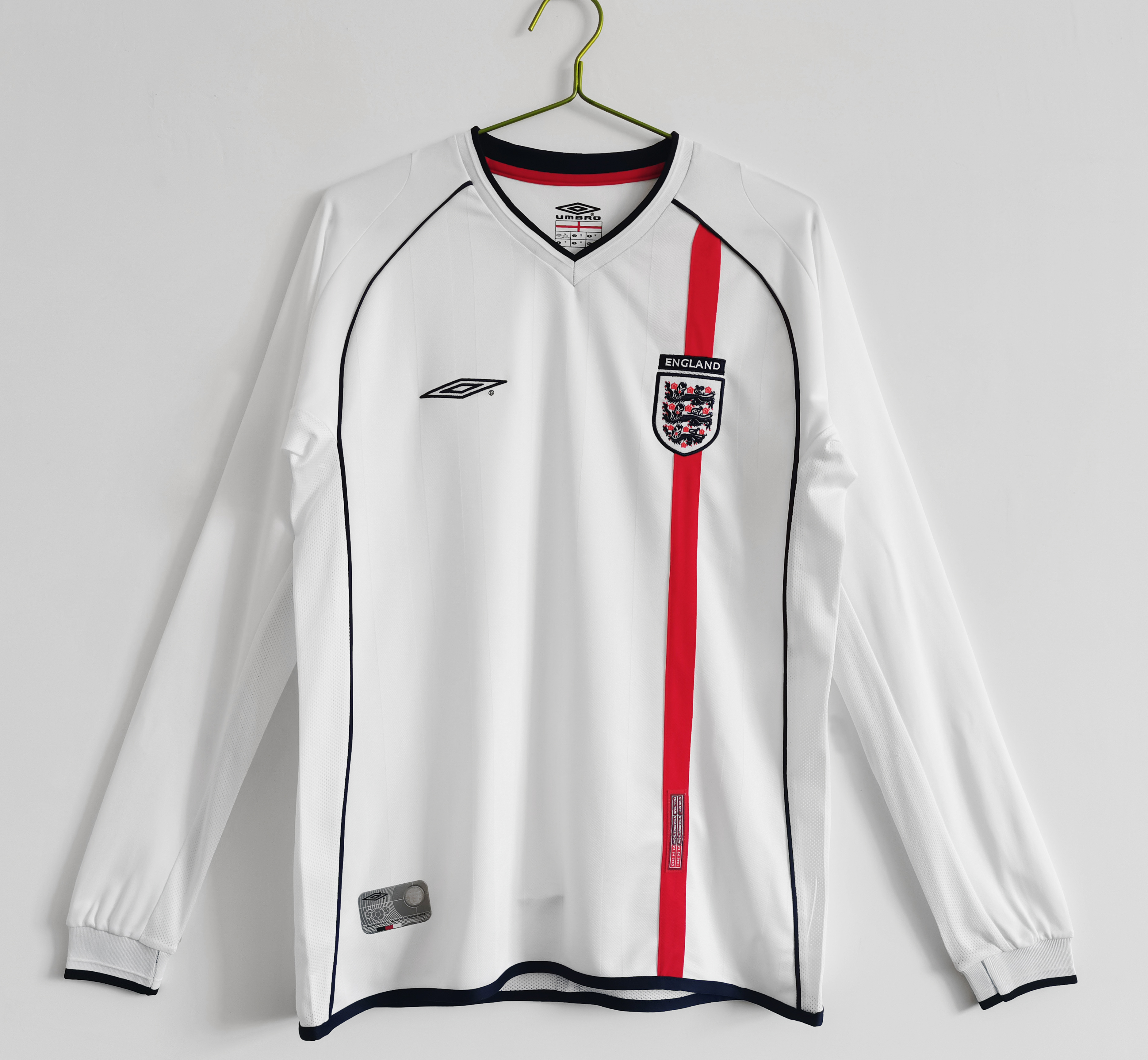 Retro England 2002 Home Stadium Long Sleeve Jersey - UnitedFutballJersey