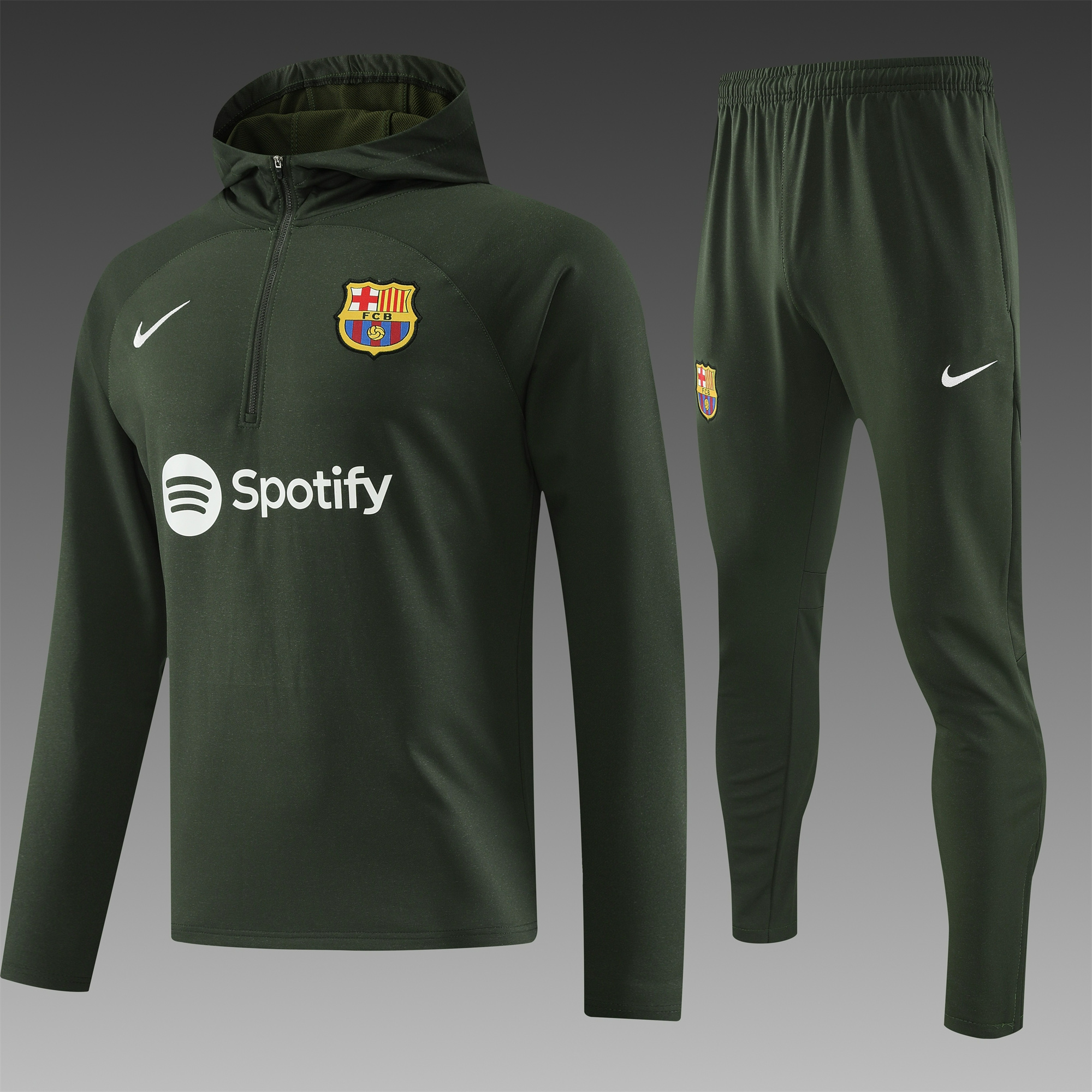 B.A.R.S.A 23-24 Men's Training Hoodie + Pants - Green - UnitedFutballJersey
