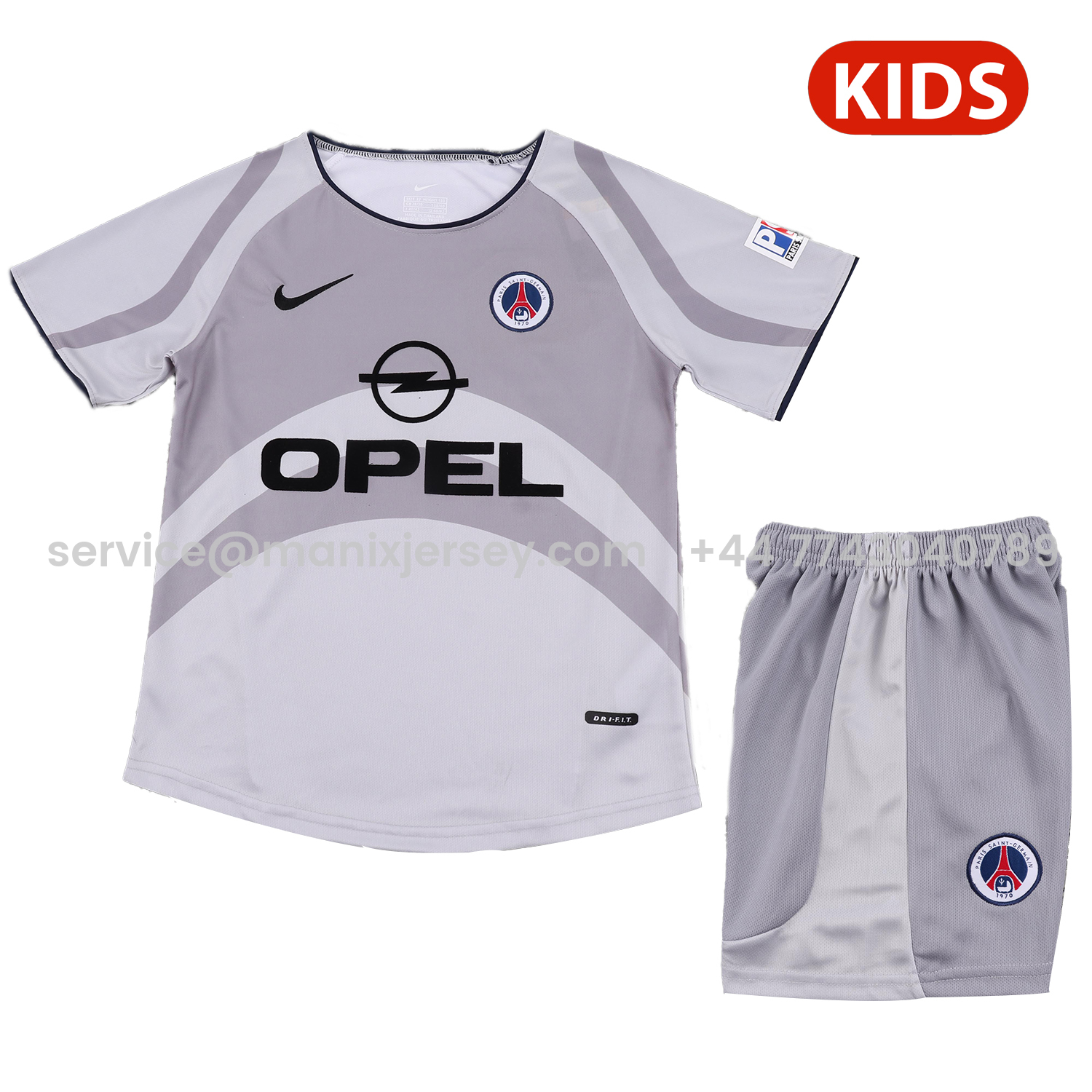 Retro Paris Saint-Germain PSG 2001-02 Away Kids Kit - UnitedFutballJersey