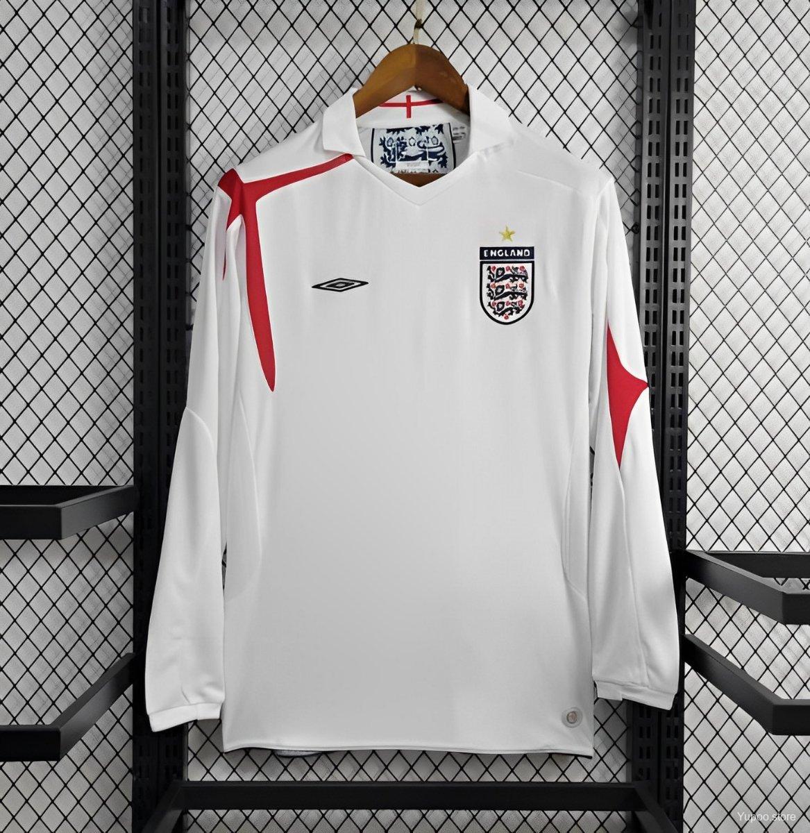 Retro England 2006 Home Long Sleeve Jersey - UnitedFutballJersey