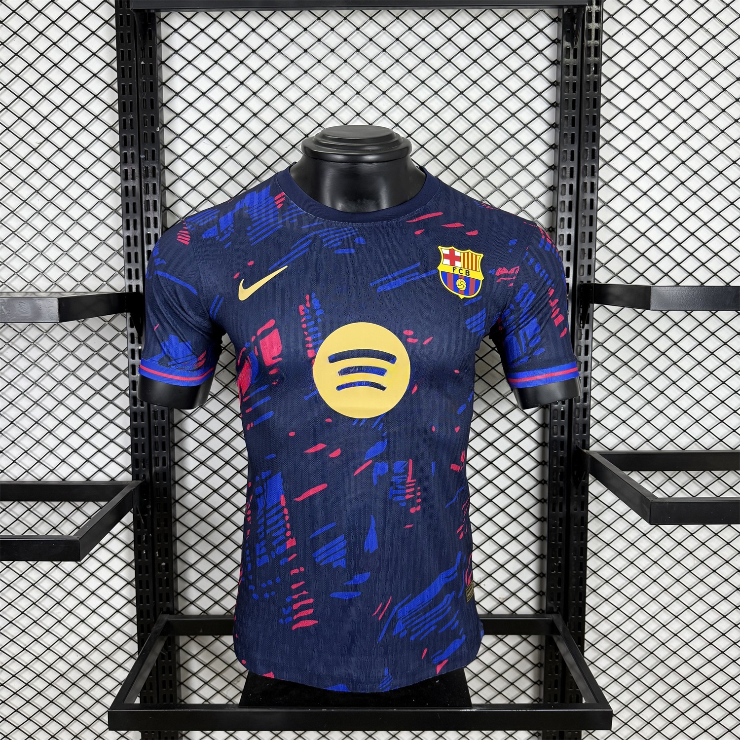 B.A.R.S.A 25-26 Red and Blue Graffiti Deep Blue Jersey - Player Version - UnitedFutballJersey