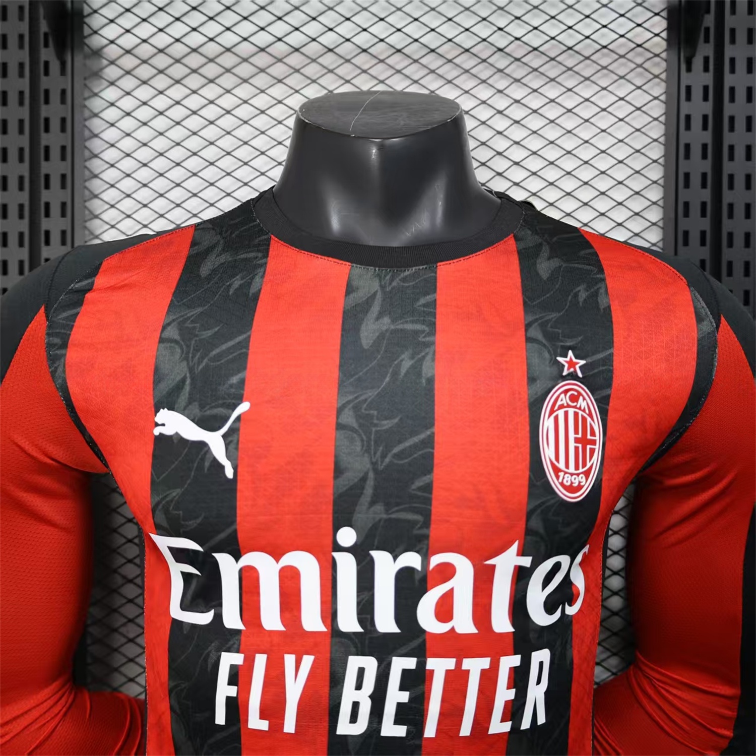 AC Milan 25-26 Home Long Sleeves Jersey - Player Version - UnitedFutballJersey