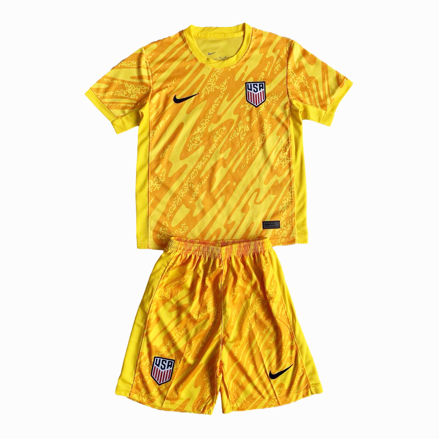 United States USA 2024 Goalkeeper Kids Kit - Yellow - UnitedFutballJersey