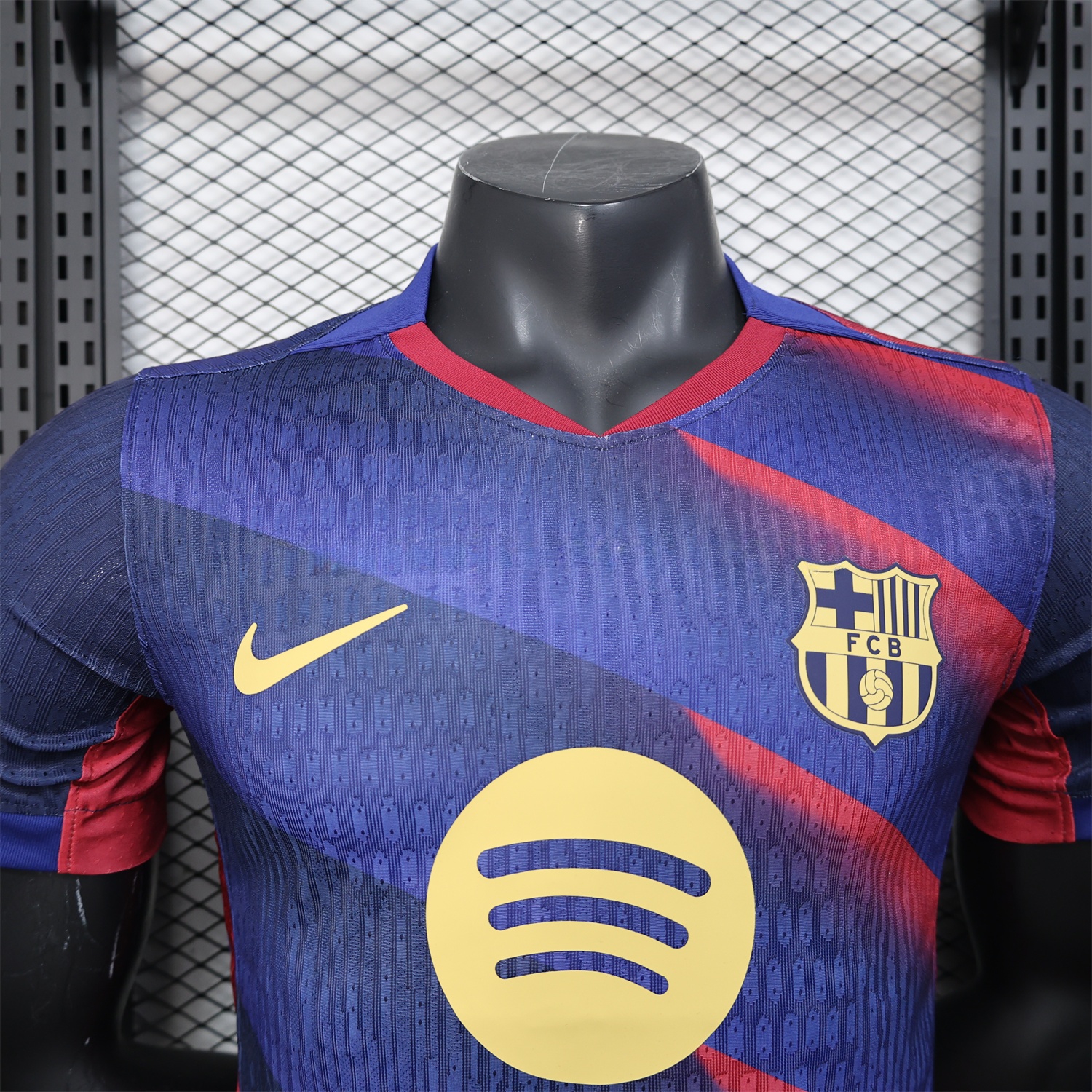B.A.R.S.A 25-26 Red Diagonal Special Blue Jersey - Player Version - UnitedFutballJersey