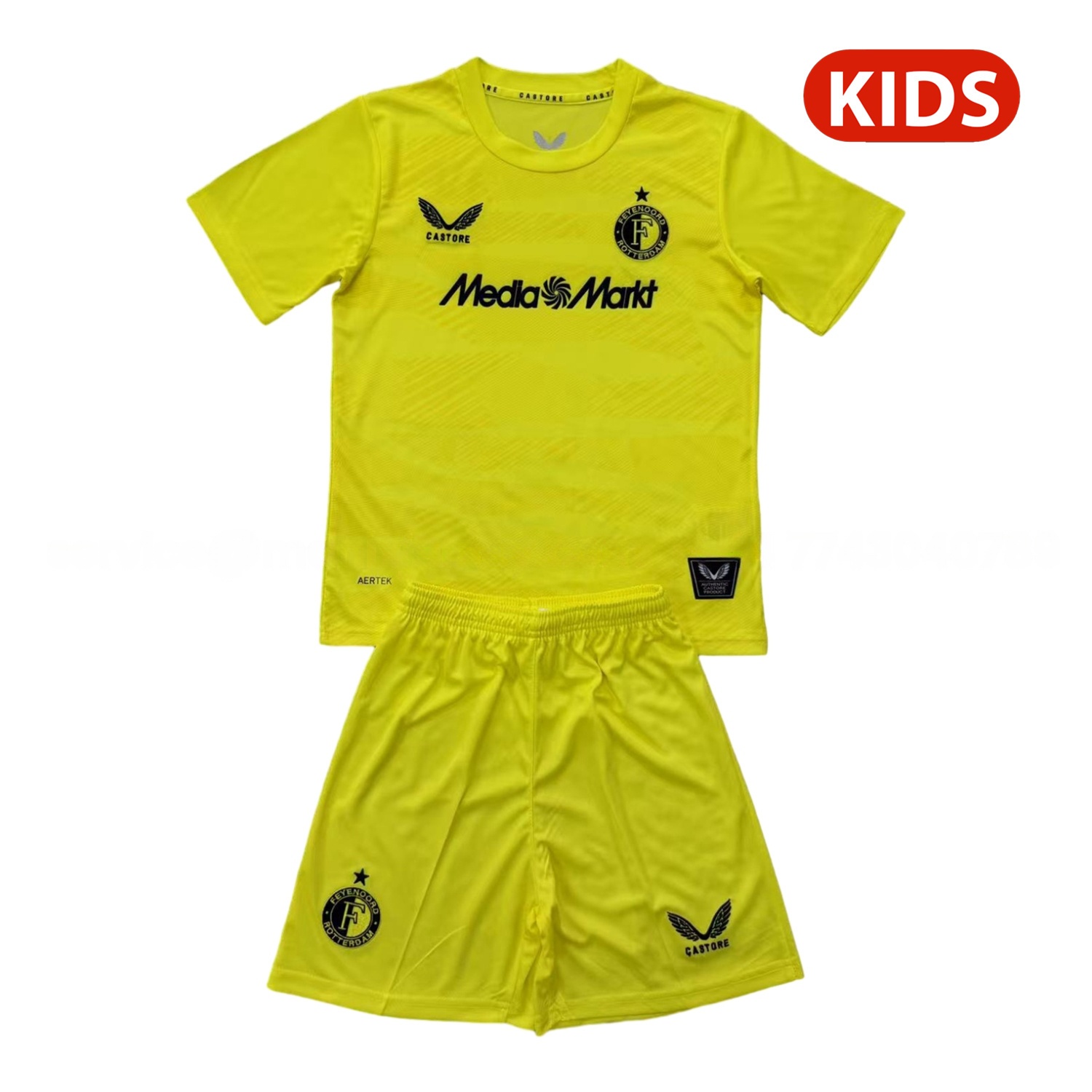 Feyenoord 25-26 Yellow Goalkeeper Kids Kit - UnitedFutballJersey