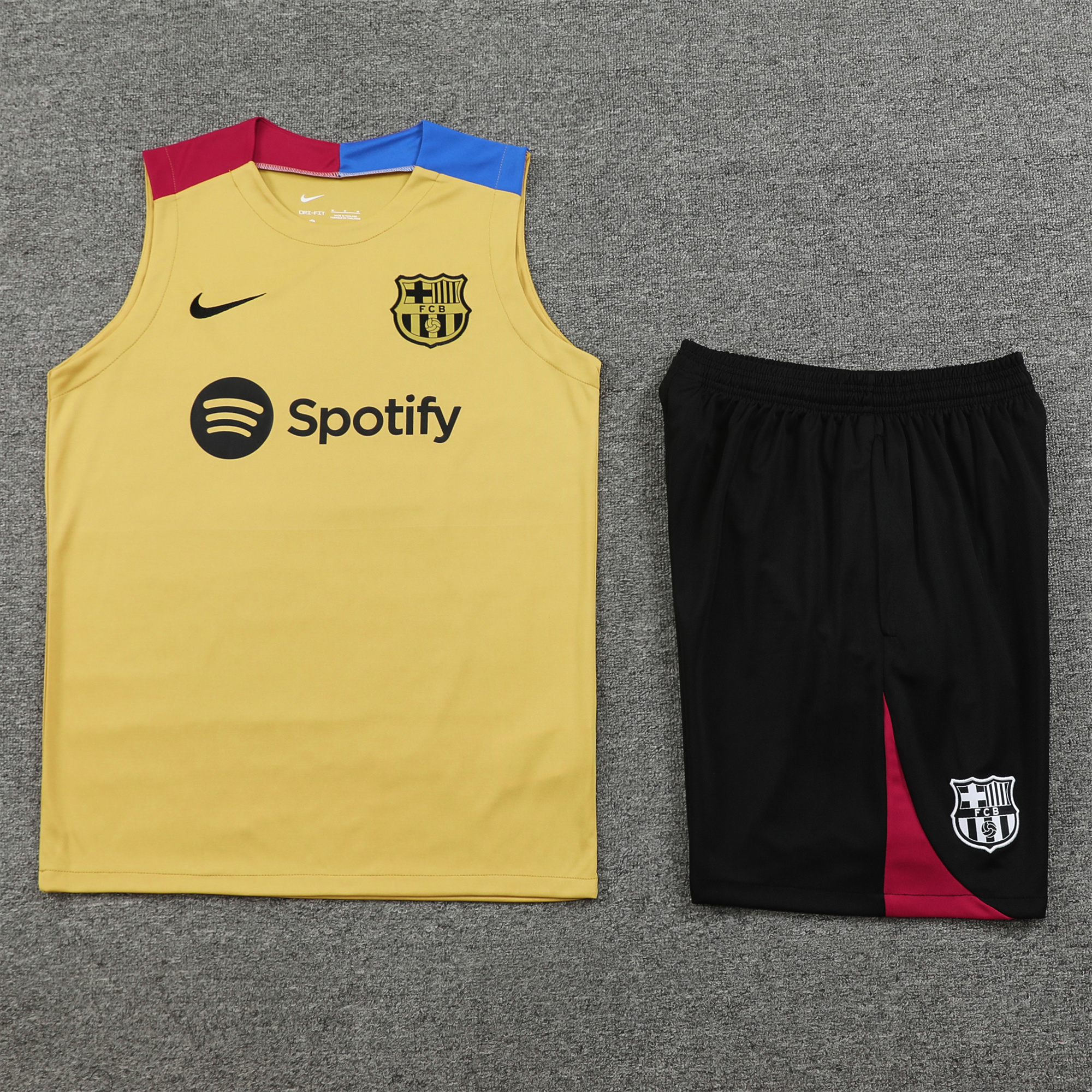 B.A.R.S.A 24-25 Training Vest Suit - Gold - UnitedFutballJersey