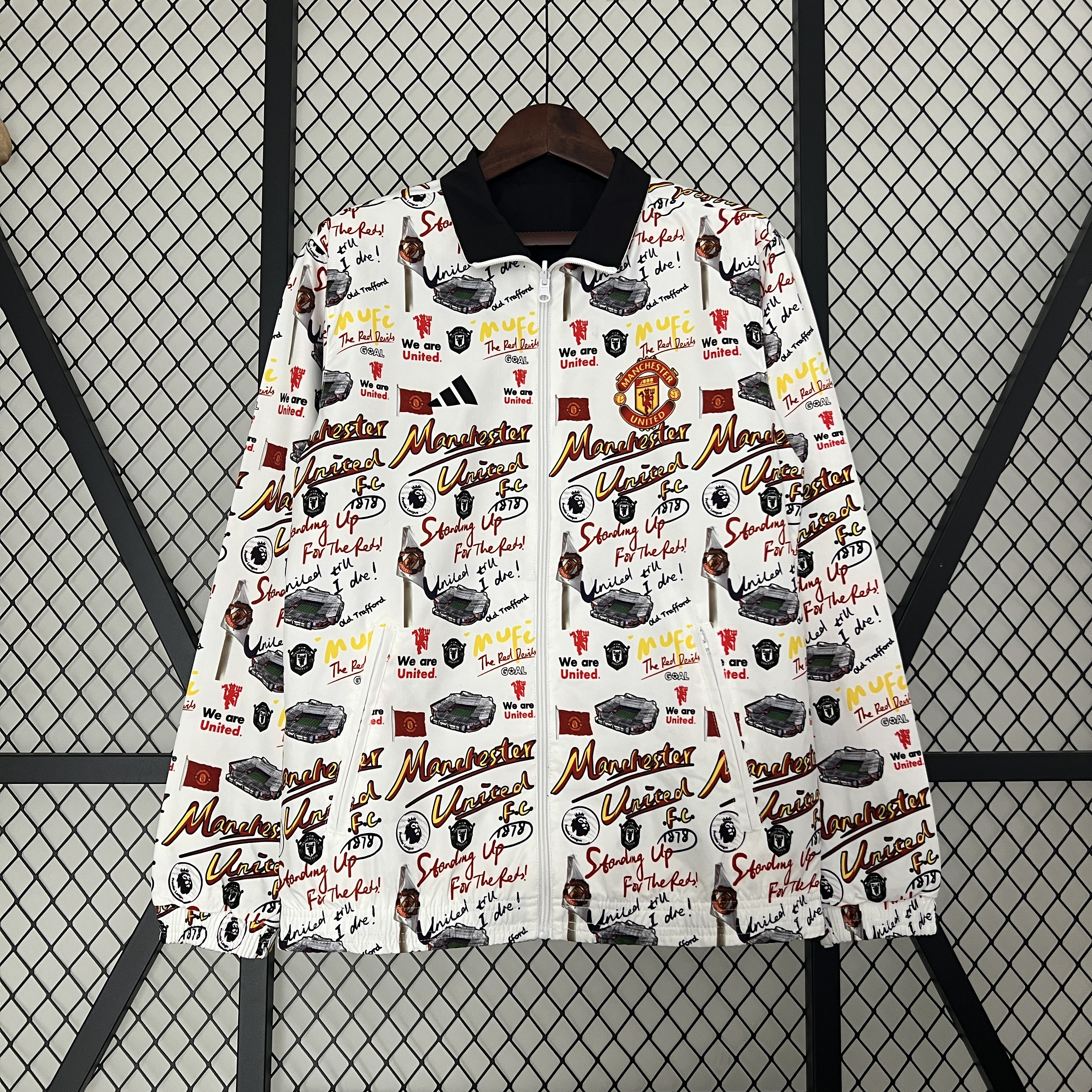 Manchester United 23-24 Double Sided Windbreaker - Graffiti Style - UnitedFutballJersey