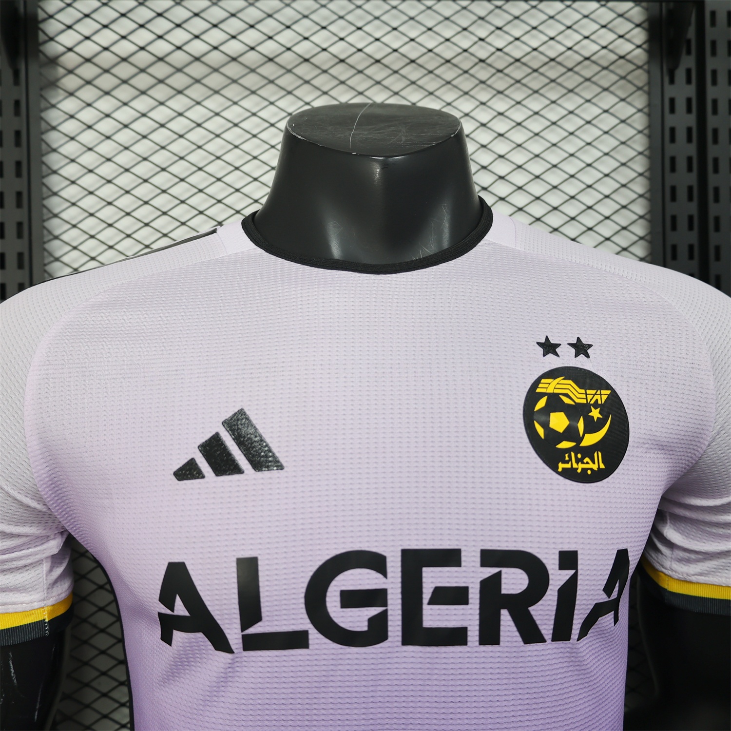 Algeria 25-26 White-purple Gradient Jersey with Black Chest Text - Player Version - UnitedFutballJersey