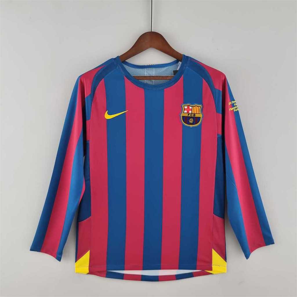 Retro Barcelona 05-06 Home Long Sleeve Jersey - UEFA Champions League Final - UnitedFutballJersey
