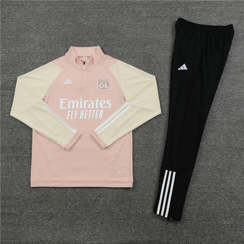 Lyon 23-24 Kids Long Sleeve Training Set Light Pink - UnitedFutballJersey