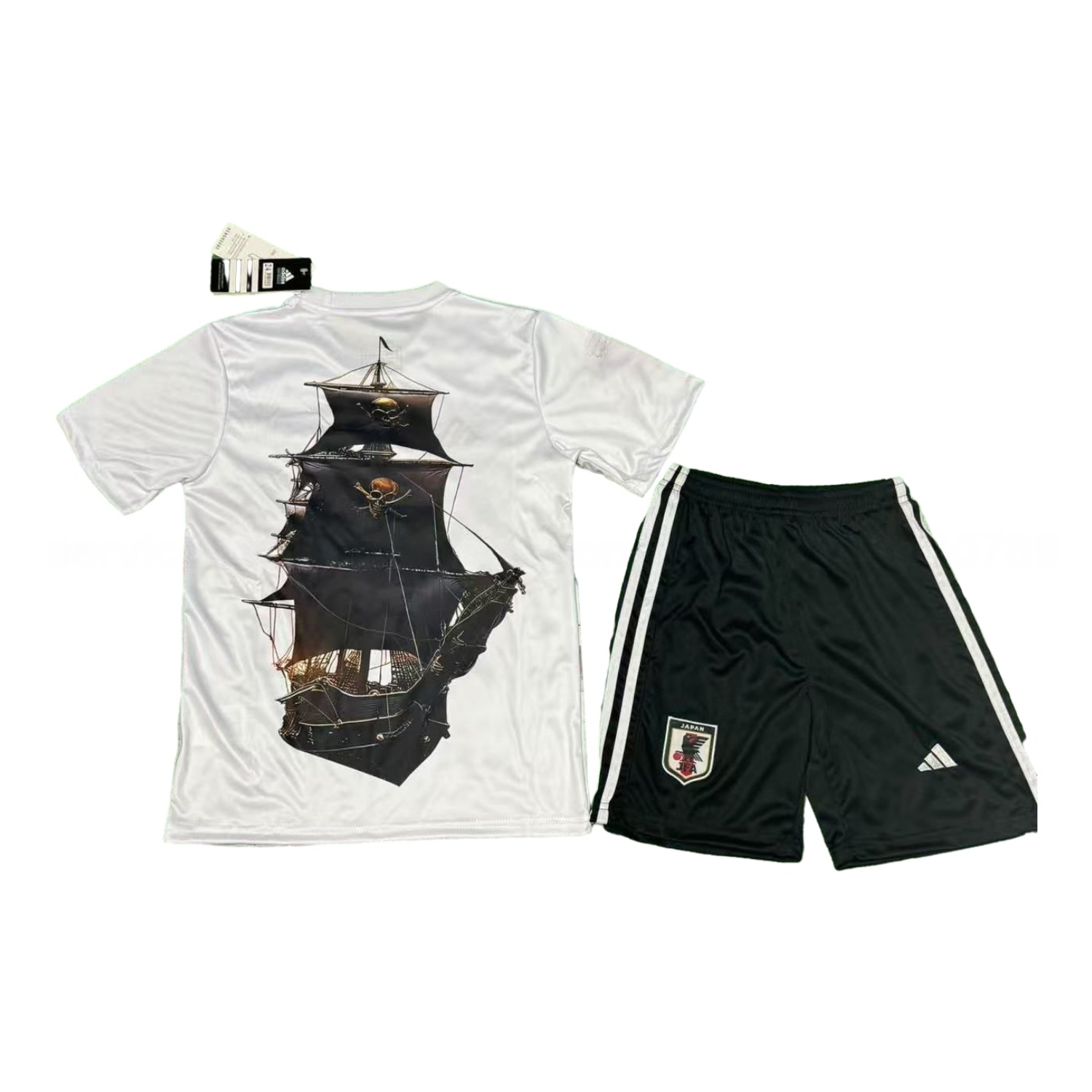Japan 25-26 Luffy And Skull White Special Kids Kit - UnitedFutballJersey