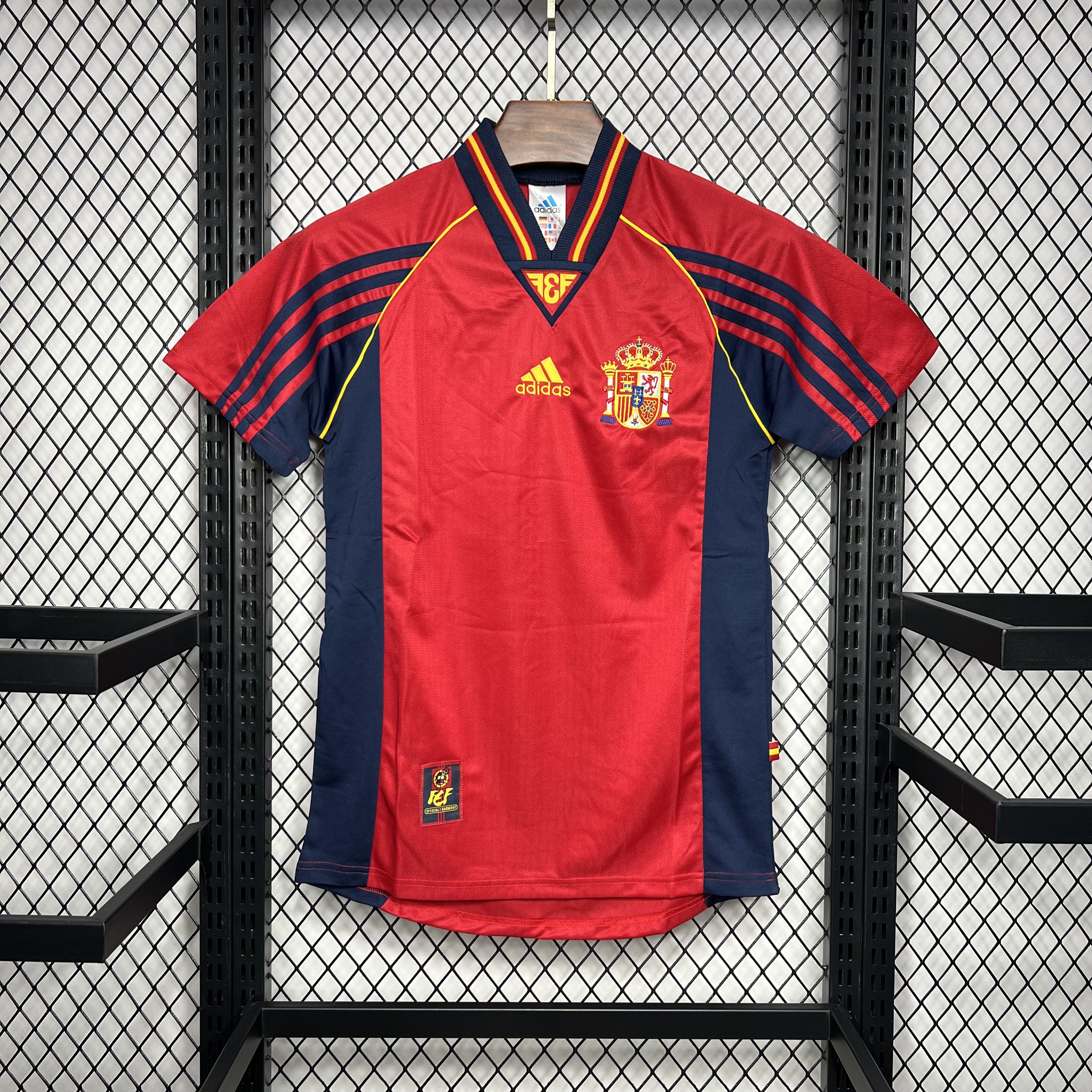 Retro Spain 1998 Home Stadium Jersey - UnitedFutballJersey