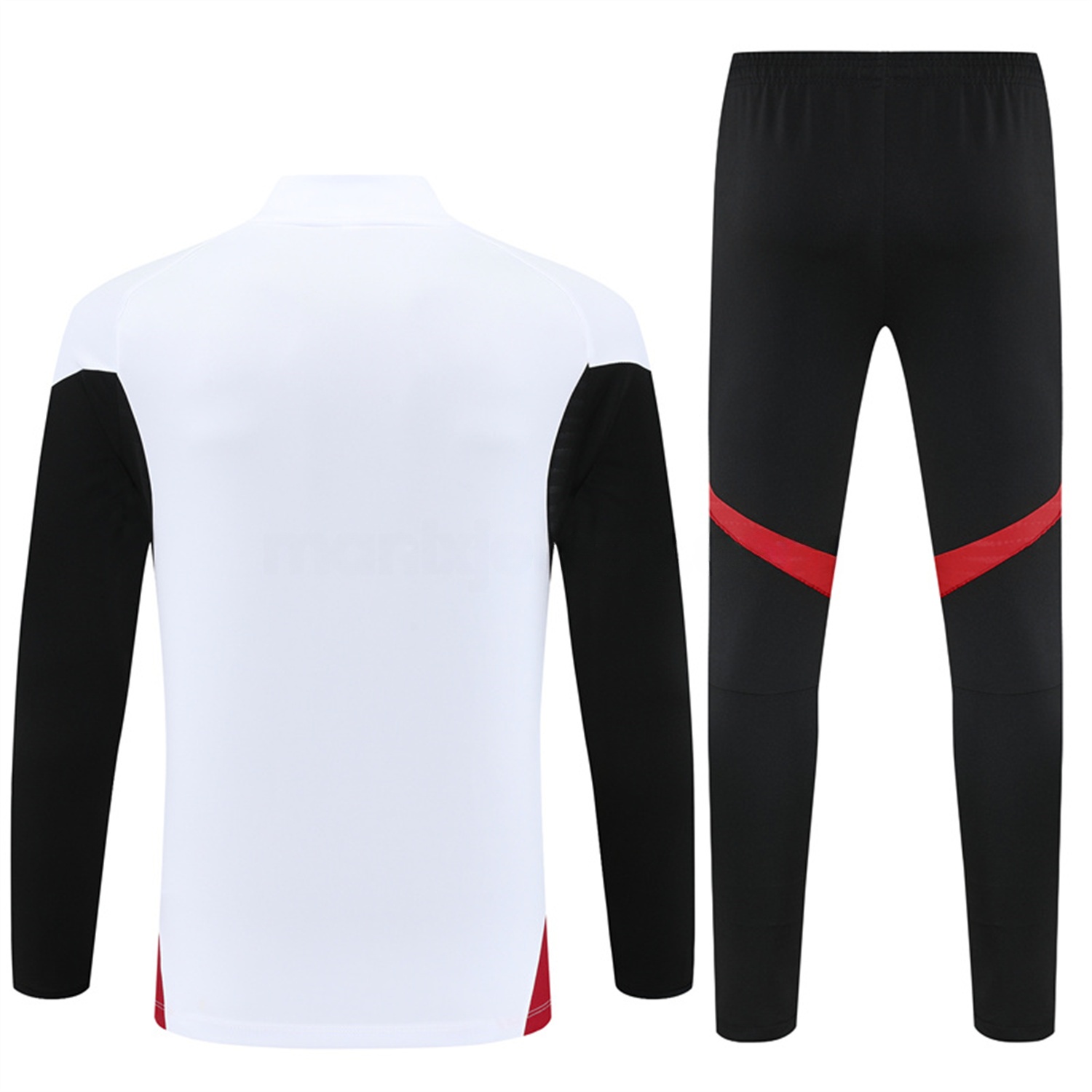 Manchester United 25-26 Long Sleeves Training Set - White Top & Black Pants - UnitedFutballJersey