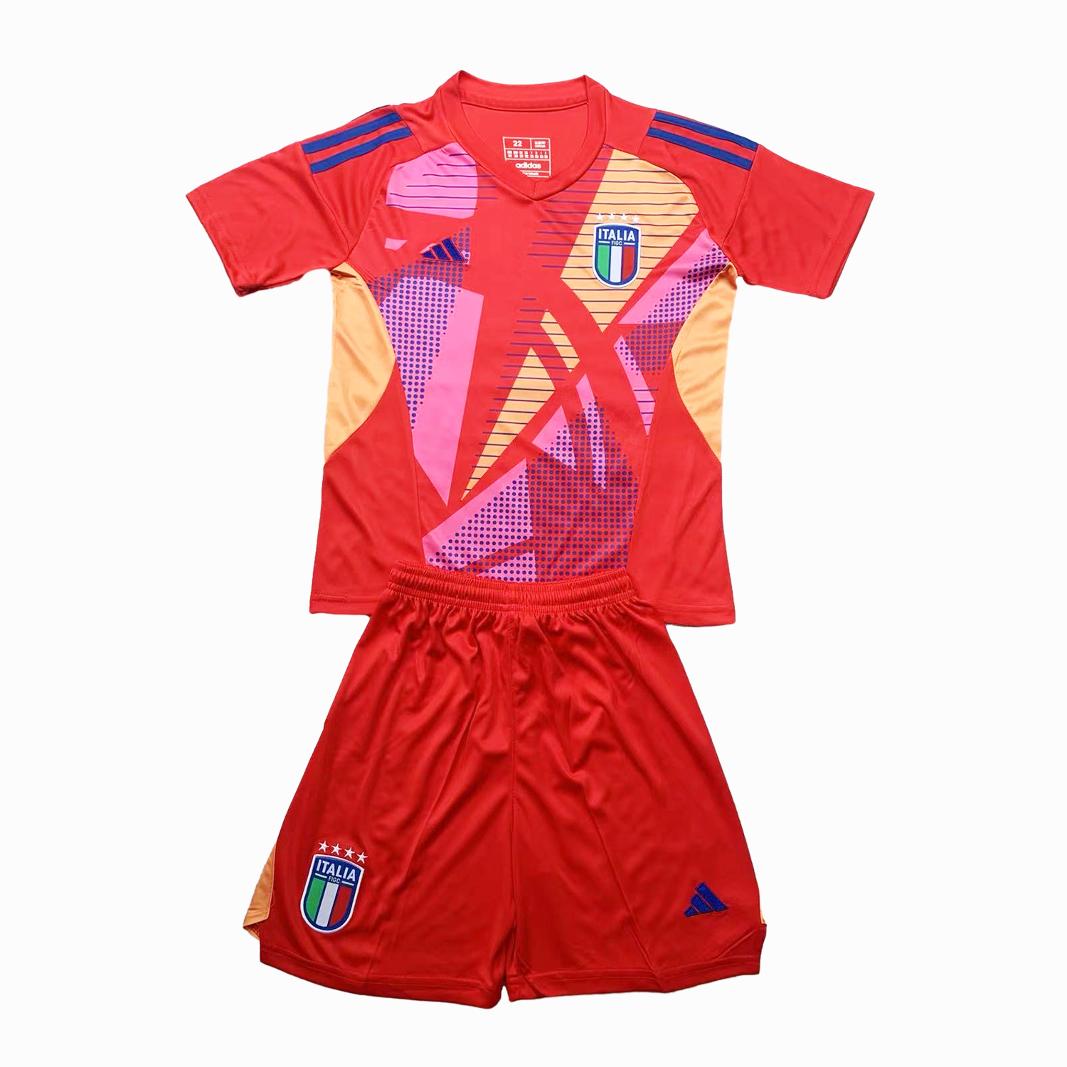 Italy 2024 Goalkeeper Kids Kit - Red - UnitedFutballJersey