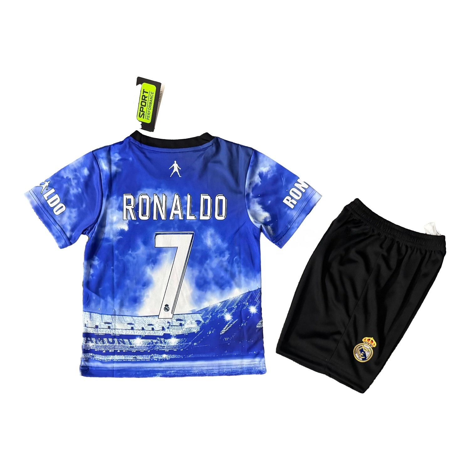 Cristiano Ronaldo Real Madrid 2017-18 Away Career Commemorative Kids Kit - UnitedFutballJersey