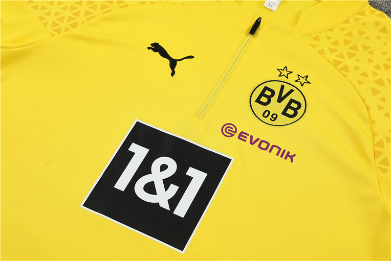 Dortmund 23-24 Kids Long Sleeve Training Set Yellow - UnitedFutballJersey